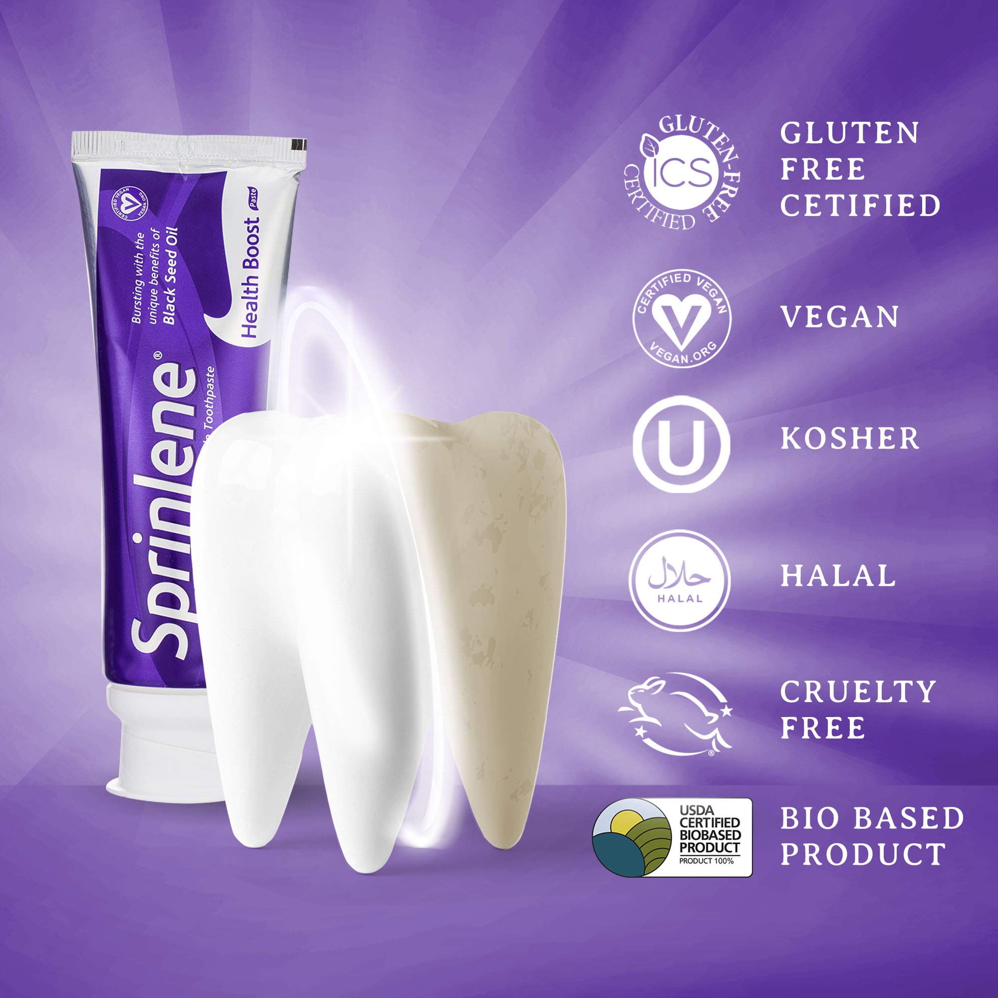 SprinJene Original Health Boost Toothpaste with Fluoride - 4 Pack for Cavity Protection & Stronger Teeth | Ideal for Daily Oral Care & Fresh Breath at Home or Travel