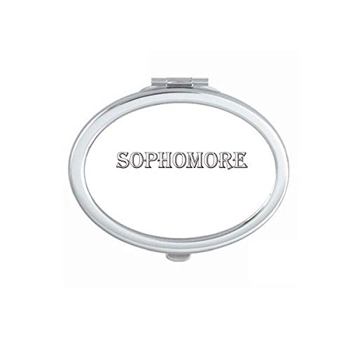 DIYthinker Black Sophomore Quote Mirror - Portable Folding Double-Sided Makeup Mirror with Stand (Perfect for Dorm Room, Vanity & Travel)