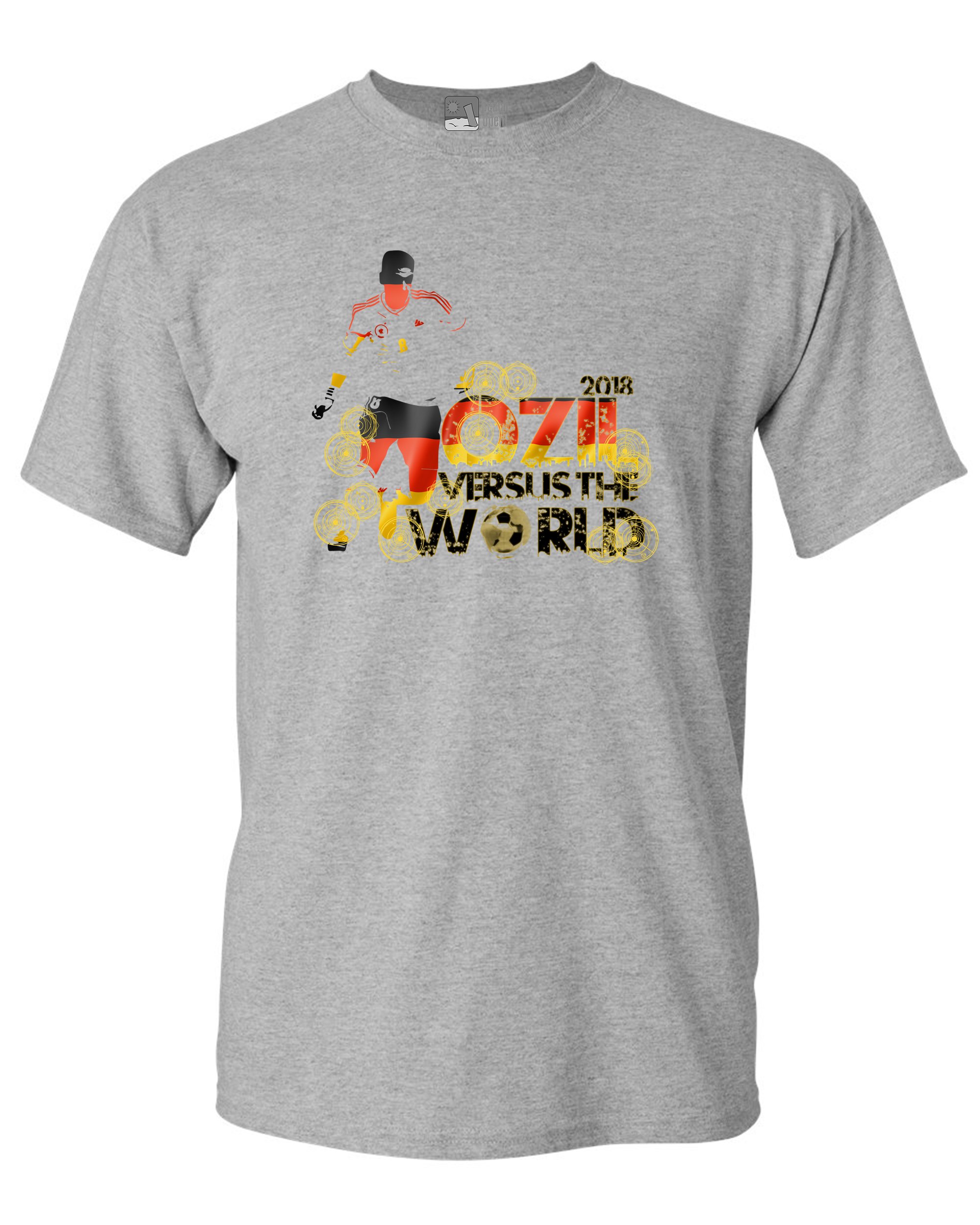 Ozil Versus The World 2018 Soccer T-Shirt for Men - Premium Adult DT Tee - Perfect for Football Fans, Game Day & Casual Wear