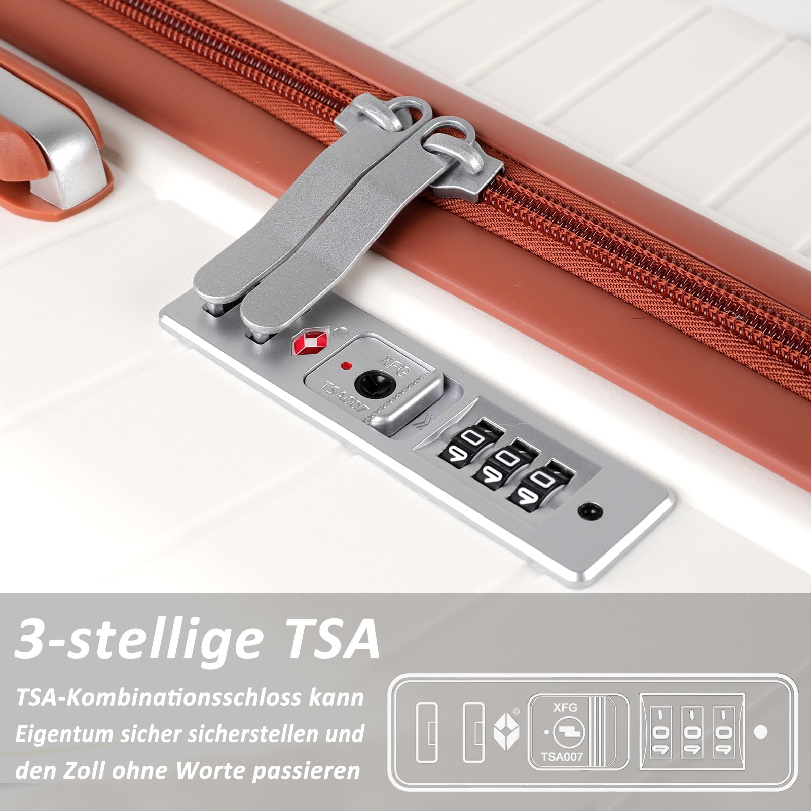 TAN.TOMI 3-Piece Hardshell Luggage Set with TSA Lock, Spinner Wheels & Lightweight Design - Perfect for Travel, Business Trips & Vacations