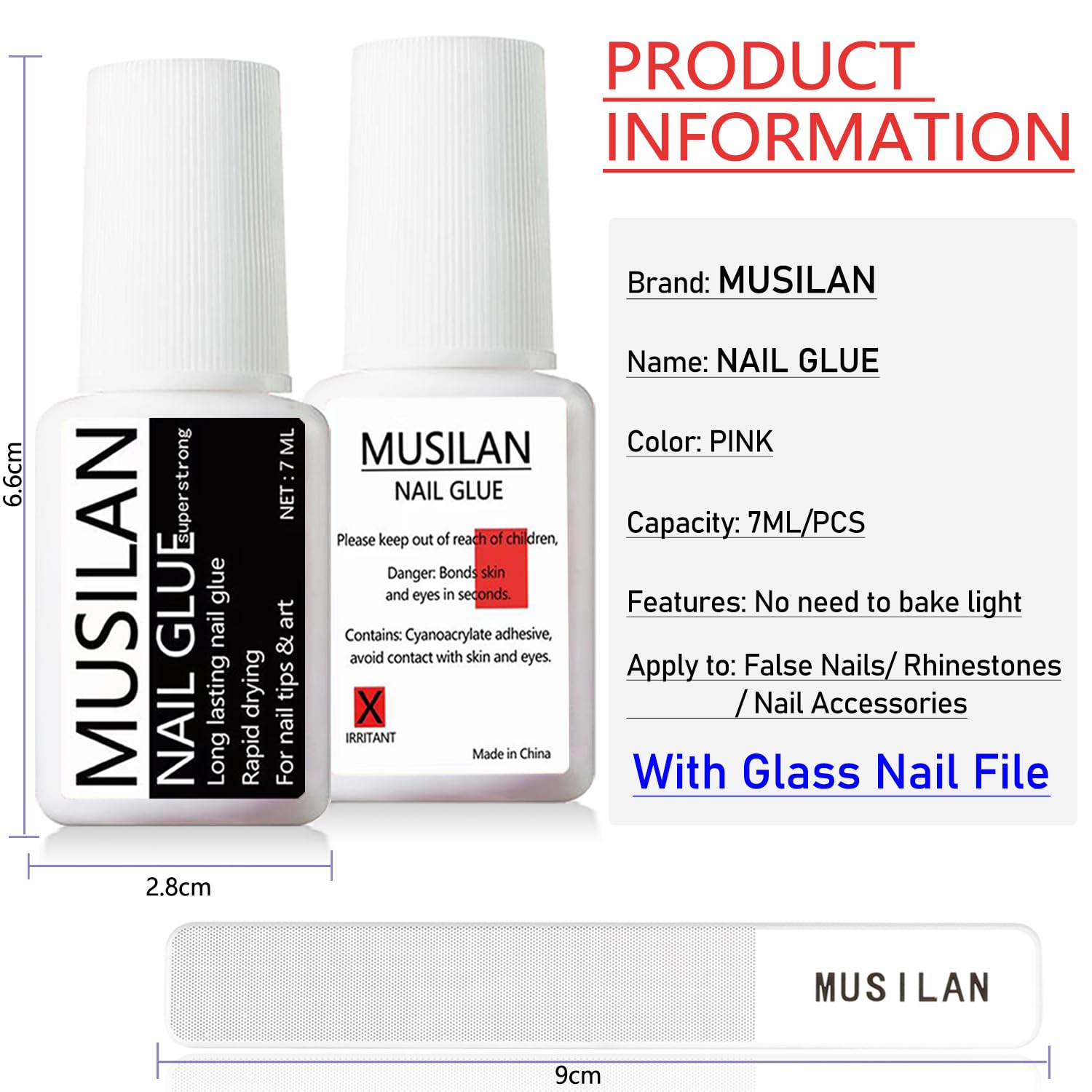 Professional Brush-On Nail Glue for Press-On & Acrylic Nails - Super Strong Adhesive with Precision Brush - Perfect for Salon, DIY Manicures & False Nail Tips Application