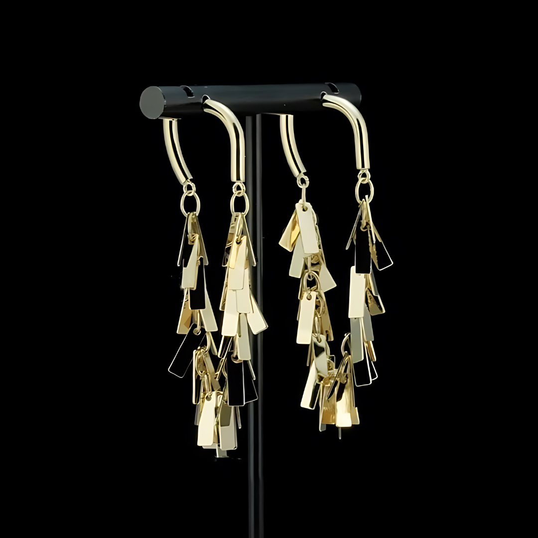 Stylish Geometric Tassel Hoop Earrings for Women | Trendy Boho Dangle Earrings | Gold & Silver Statement Jewelry | Perfect for Parties, Weddings & Everyday Wear (A7886)