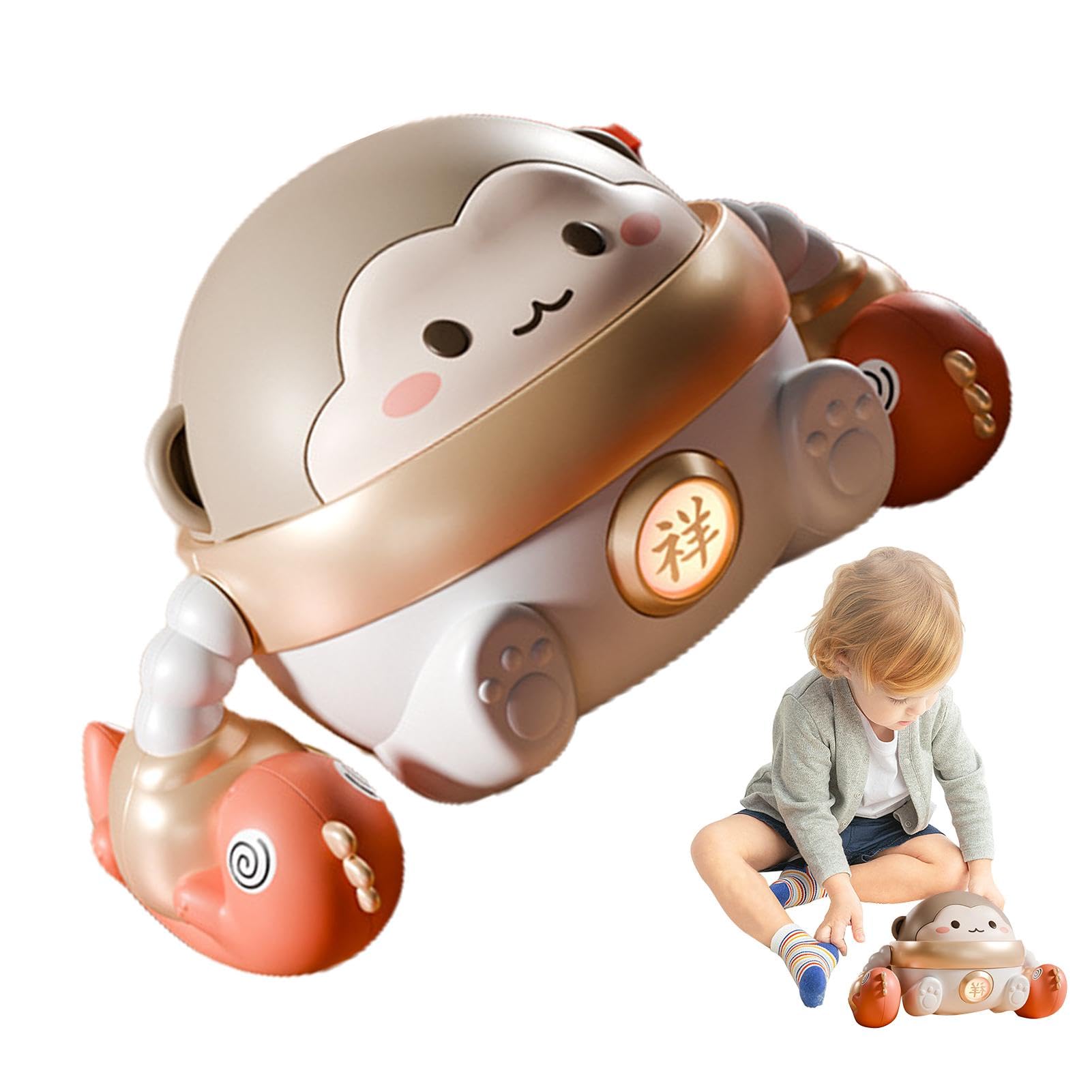 Pzuryhg Electric Rolling Monkey Toy - Interactive Crawling Monkey for Toddlers & Kids, Fun Educational Toy for Boys & Girls - Perfect for Playtime, Learning & Motor Skill Development