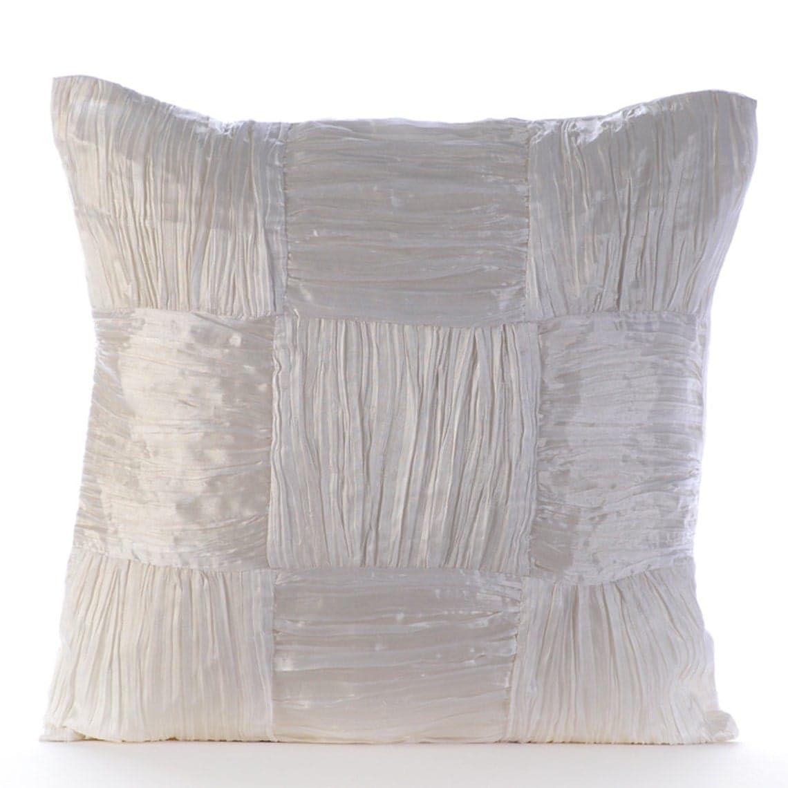 Premium 20x20 Inch White Crushed Silk Pillow Covers - Modern Square Throw Pillow Case for Sofa, Bed, Couch Decor - Soft & Elegant Home Decor Accessories (50x50 cm)