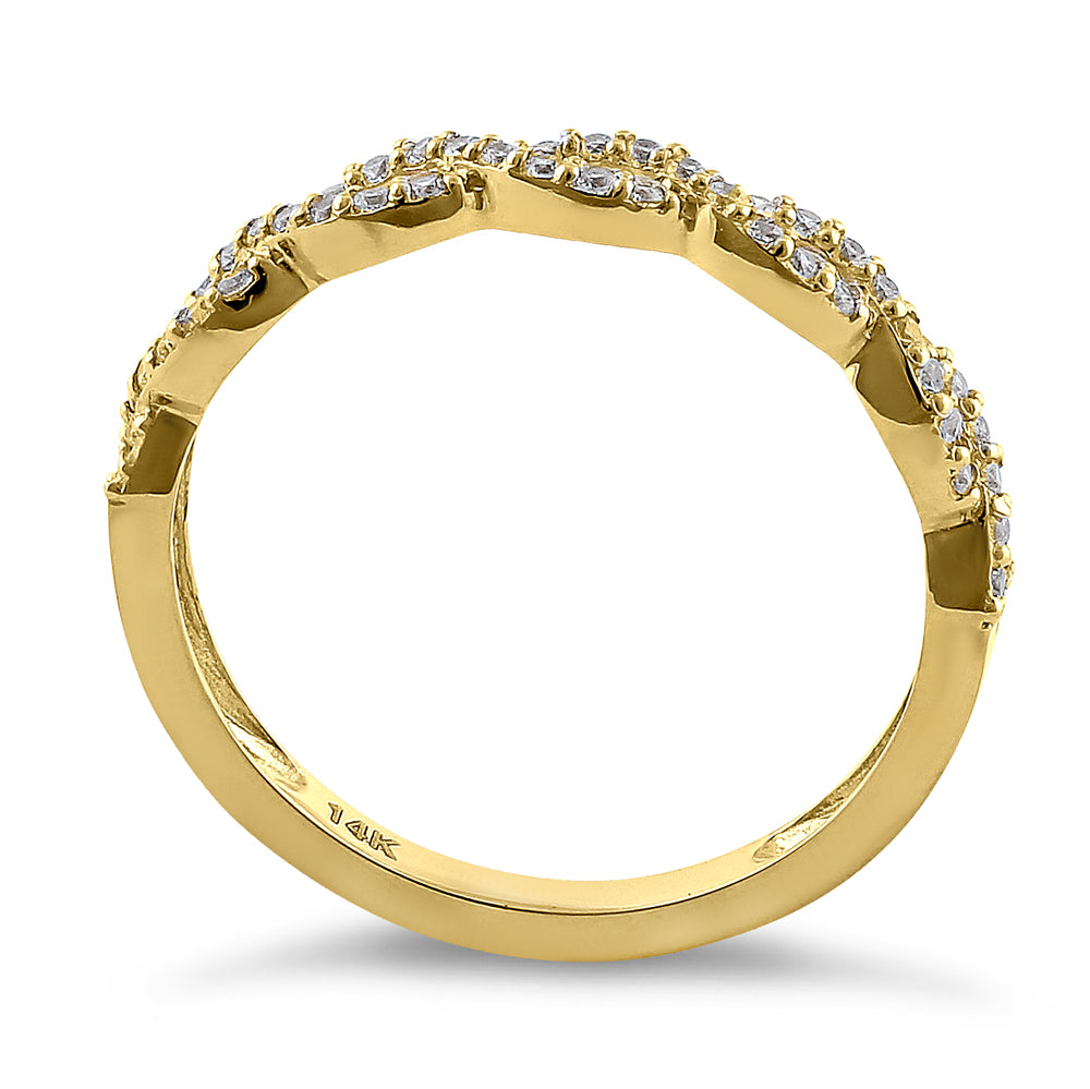 14K Yellow Gold Diamond Twist Ring - 0.26 ct. Solitaire Engagement Ring for Women, Elegant Wedding Band, Anniversary Gift Jewelry (Perfect for Proposals, Bridal Sets & Special Occasions)