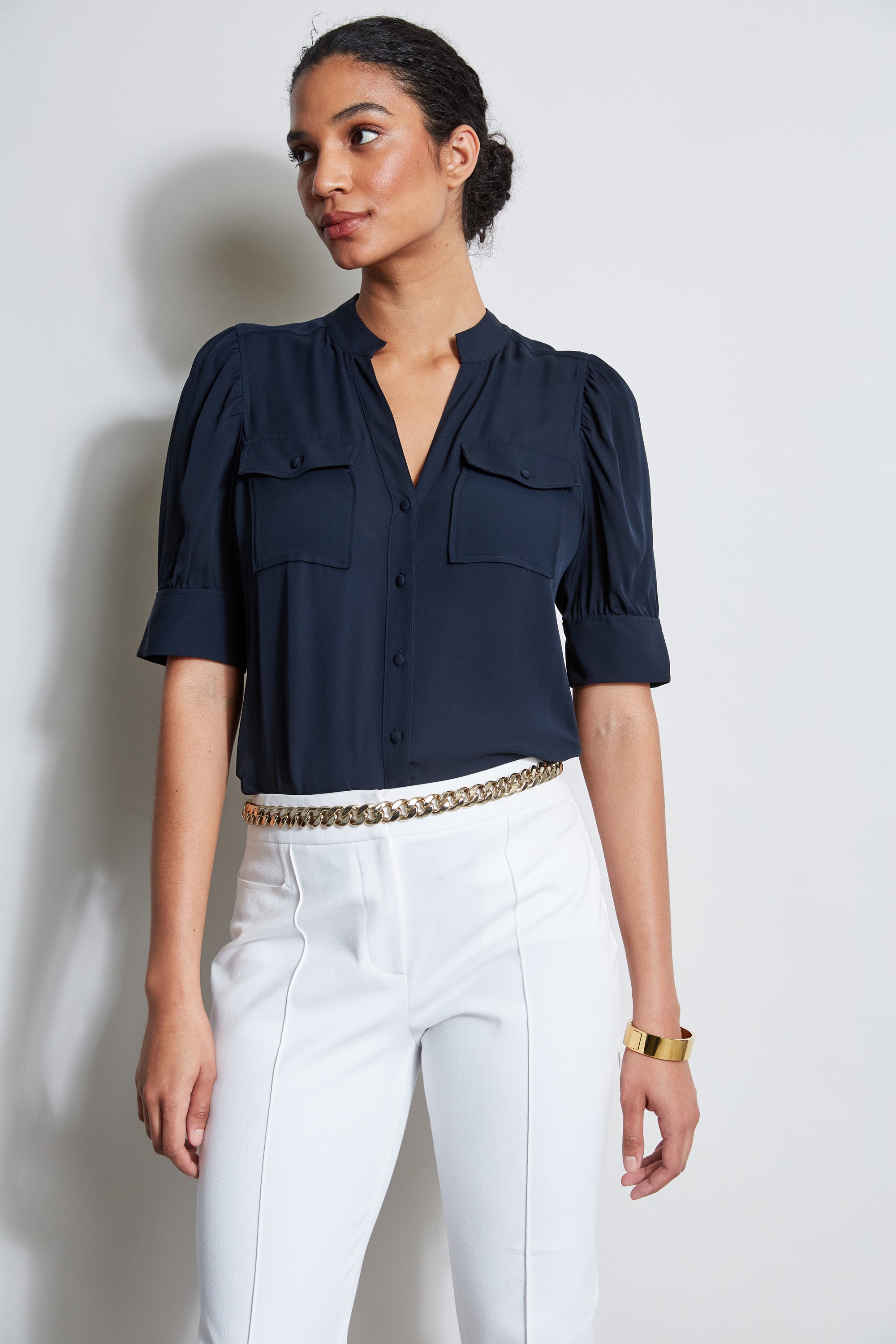 Premium Short Sleeve Silk Utility Shirt for Men & Women - Breathable & Comfortable Casual Wear for Office, Travel & Summer Outfits
