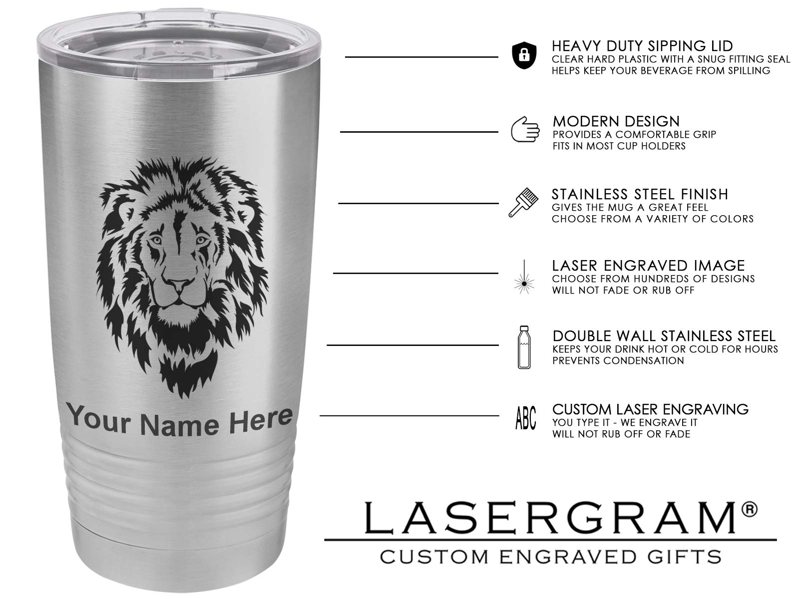 LaserGram 20oz Vacuum Insulated Stainless Steel Tumbler with Basketball Design & Personalized Engraving - Keeps Drinks Hot/Cold for Hours - Perfect for Gym, Office, Travel & Sports Enthusiasts