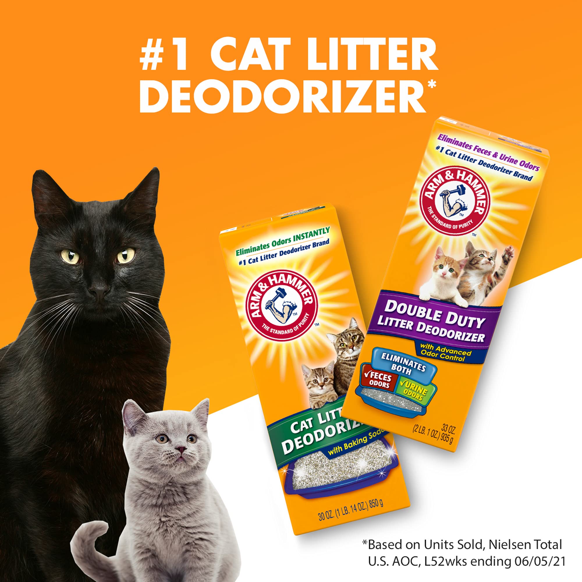 ARM & Hammer Cat Litter Deodorizer Powder, 30 oz | Eliminates Odors for 7 Days | Baking Soda Formula | Fresh Scent for Litter Boxes & Pet Areas
