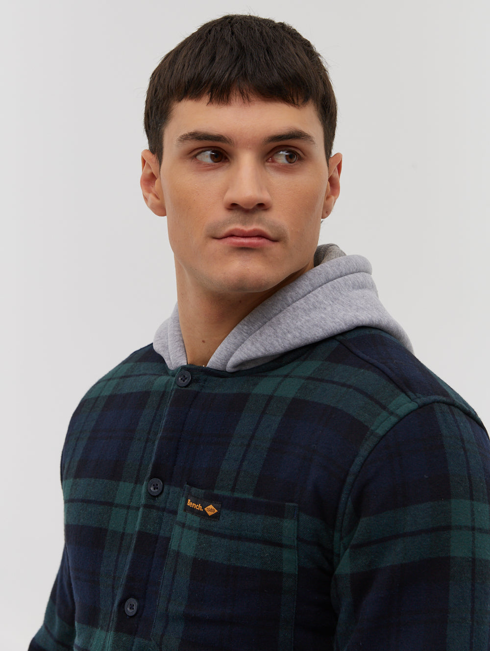 Brayton Men's Hooded Flannel Check Shirt - Soft Plaid Button-Up Shirt for Casual Wear & Outdoor Activities