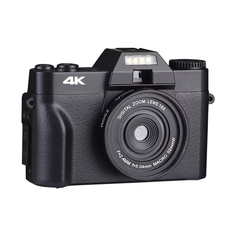 BODORME 4K 48MP Digital Camera with 16X Zoom, Face Detection, Wide Angle & Auto Focus - Perfect for Vlogging, Photography, Webcam & Selfies (Includes 16GB TF Card, No Lens)