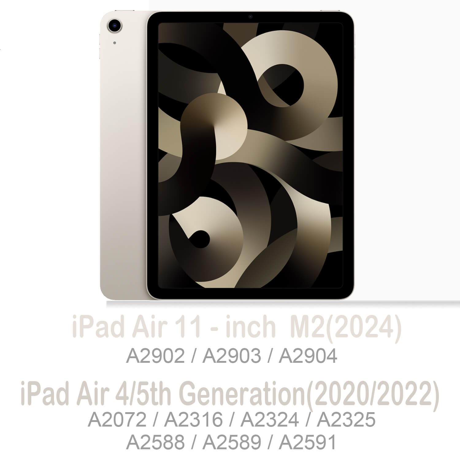 Feams Slim Clear Case for iPad Air 11-inch (M3 2025/M2 2024) & iPad Air 10.9-inch (5th/4th Gen) - Lightweight Protective Cover with Pencil Holder, Auto Sleep/Wake & Abstract Art Design - Perfect for Work, School & Travel