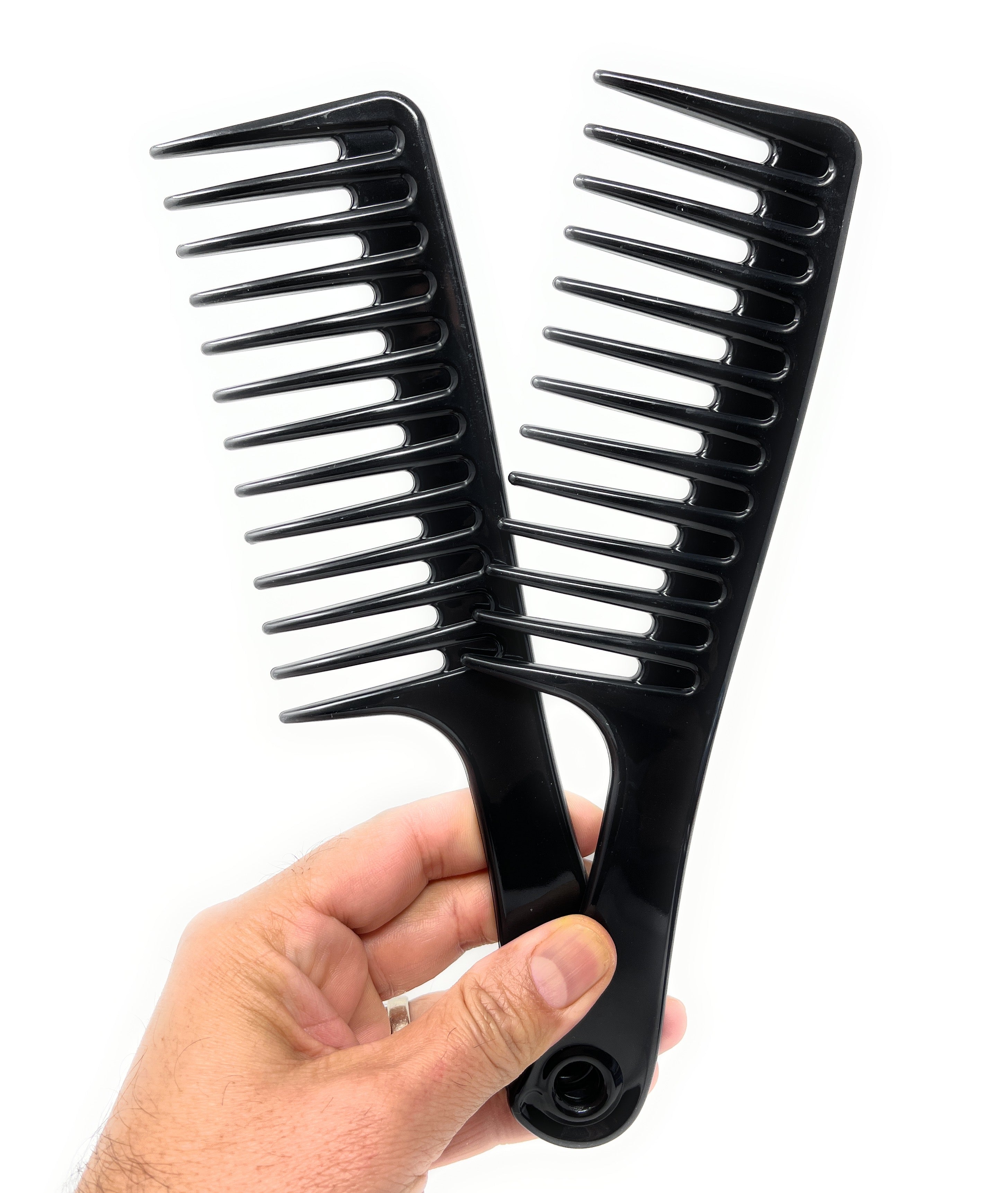 Aristocrat XL Rake Combs - Wide Tooth Large Hair Detangling Comb (2-Pack) for Thick, Curly & Natural Hair - Perfect for Salon, Home & Travel Use