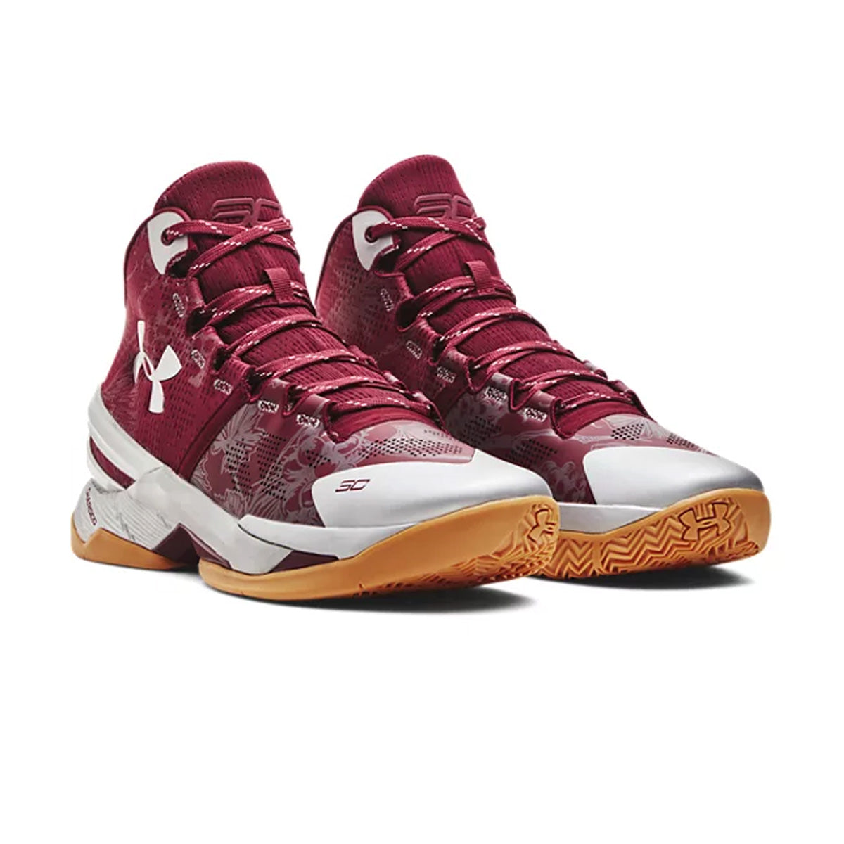 Curry 2 Retro Basketball Shoes 'Deep Red Metallic Silver' - Men's High-Performance Sneakers for Court Play & Street Style