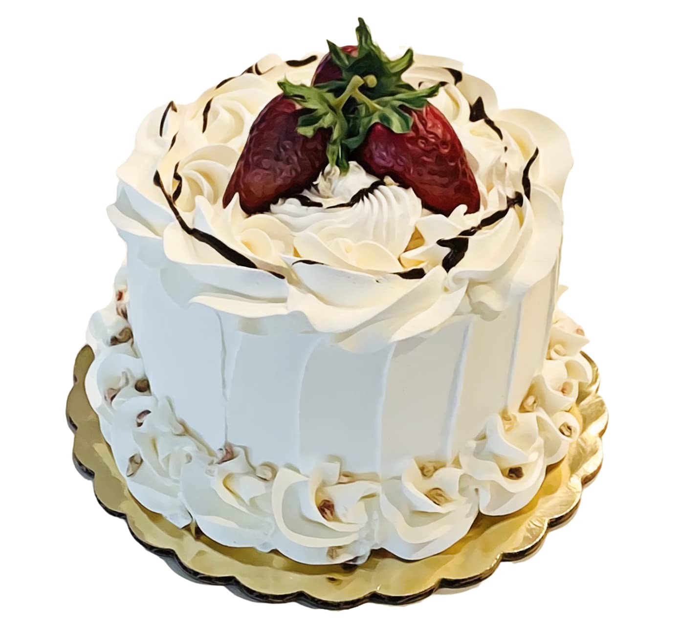 Realistic Fake Cake for Home Decoration - Artificial Vanilla Strawberry Cake Display - Fake Cupcakes & Cake Decor for Party, Wedding, and Store Displays - Lifelike Fake Food Prop