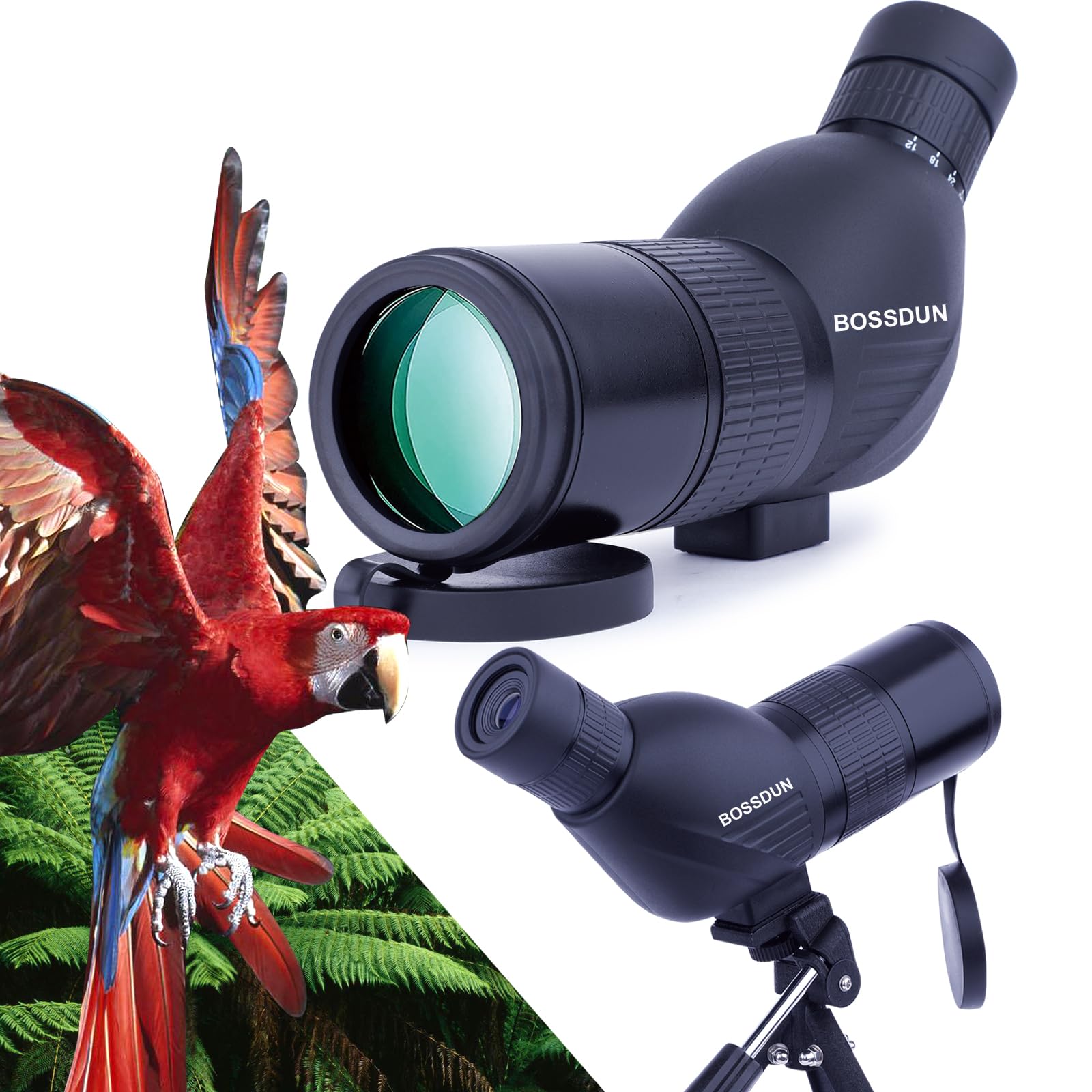 High-Powered BAK4 Porro Prism Monocular Telescope with Tripod Stand, Carry Bag & Smartphone Adapter - Ideal for Bird Watching, Hunting, Shooting & Outdoor Adventures
