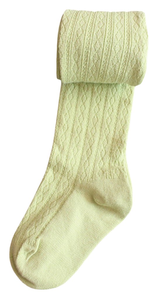 Little Girls' Solid Knitted Footed Tights - Soft Cotton Stockings & Leggings for Toddlers - Perfect for Winter, School Uniforms & Playtime