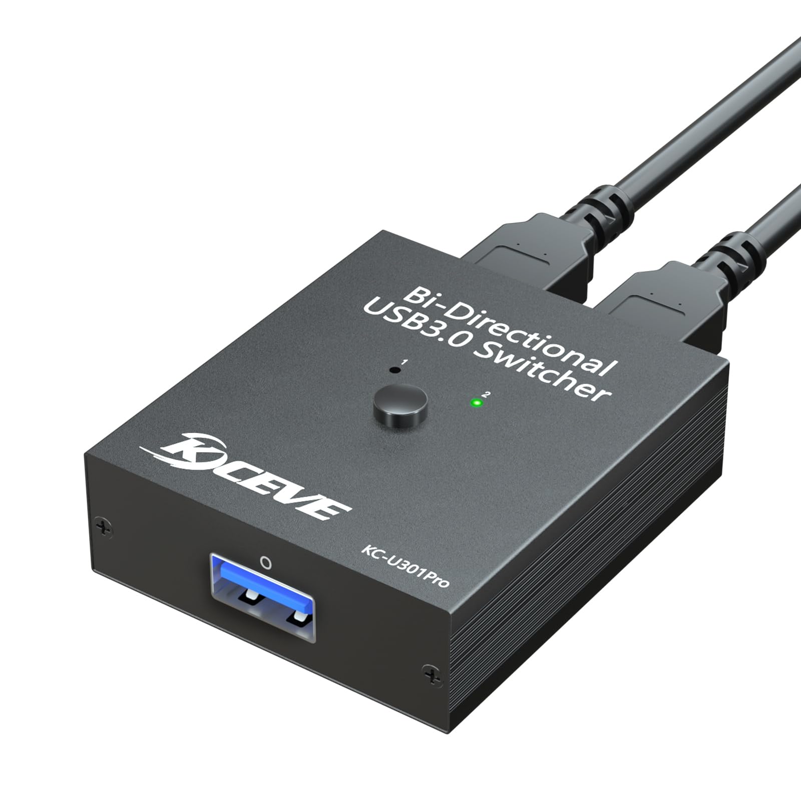 MLEEDA USB 3.0 Switch Selector - 2 in 1 Out / 1 in 2 Out Bi-Directional USB Switcher for Sharing Keyboard, Mouse, Scanner & Printer Between 2 Computers - Perfect for Home Office & Multi-Device Workstations