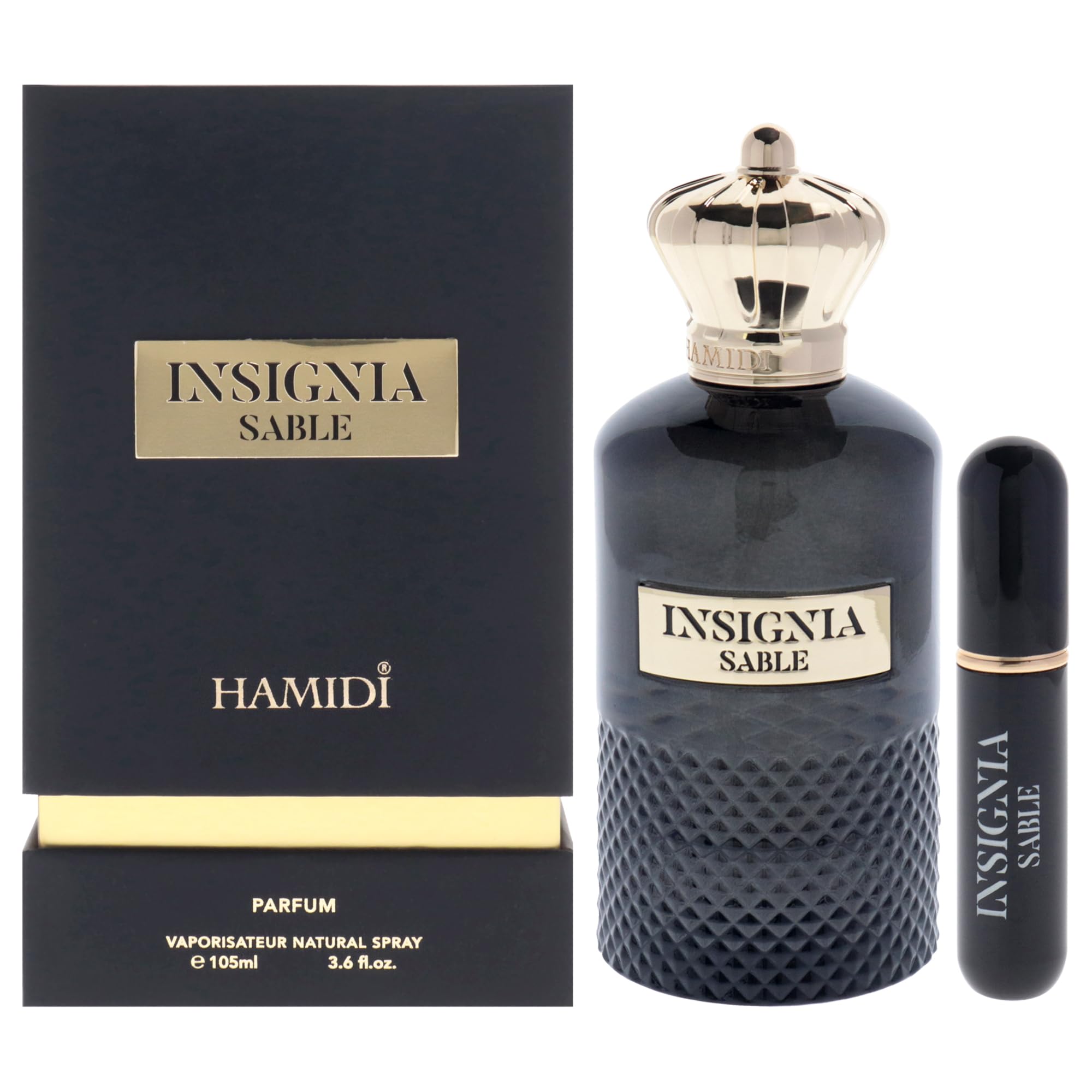 Hamidi Insignia Sable for Men Eau de Parfum Spray - 3.6 oz Luxury Cologne for Men, Woody Spicy Fragrance with Long Lasting Scent, Perfect for Date Night, Office & Special Occasions
