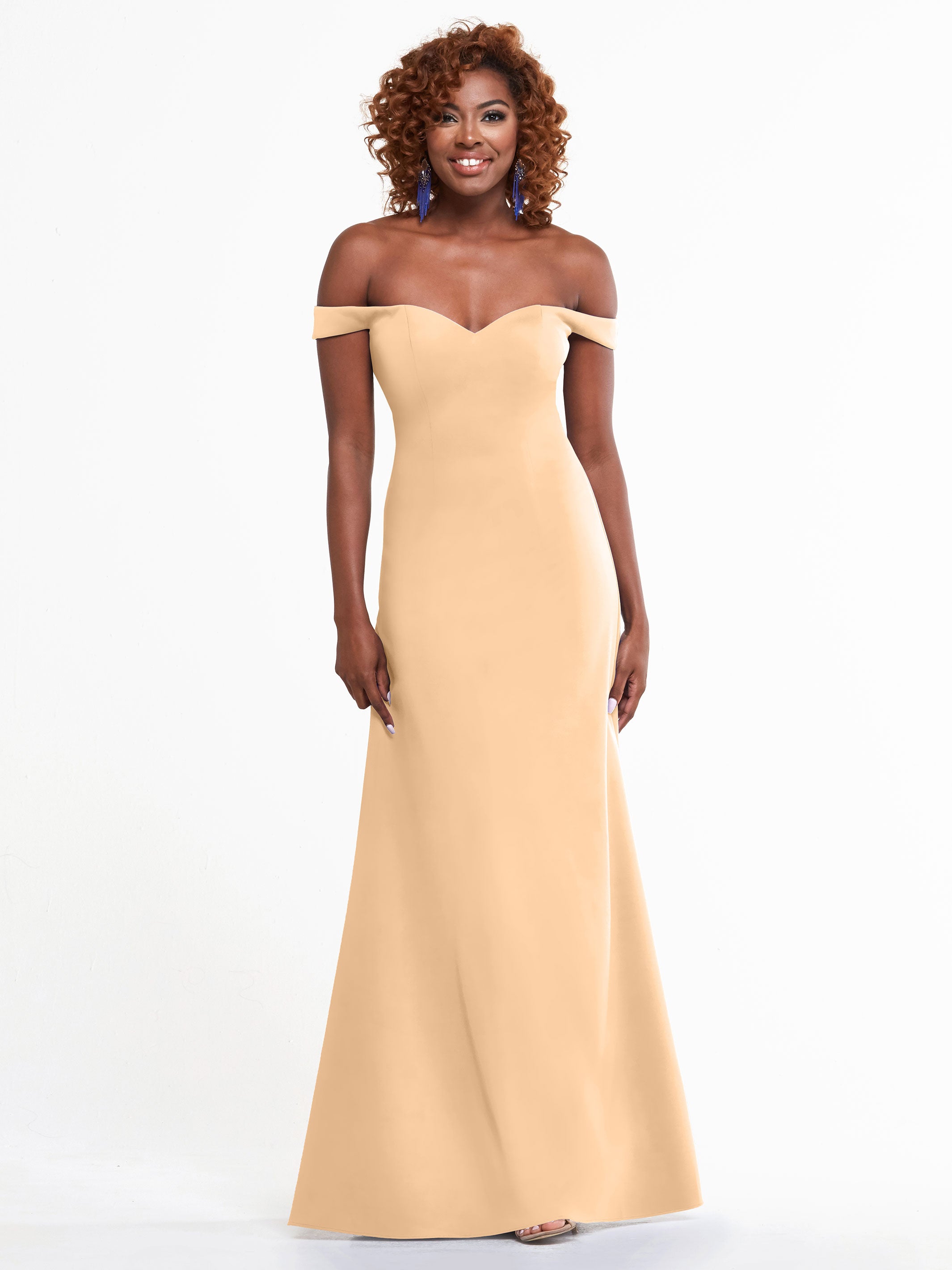 Elegant A-Line Double Knit Bridesmaid Dress with Off-the-Shoulder Straps - Perfect for Weddings, Formal Events & Special Occasions
