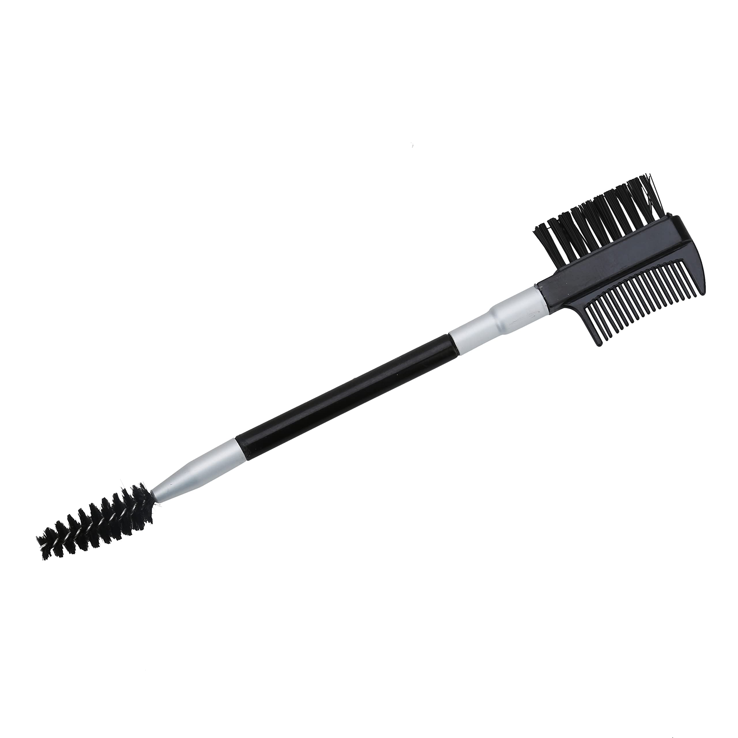 Double-Ended Eyelash Comb & Separator - Metal Mascara Lift & Curl Tool for Perfect Eyelash Makeup (Black/Silver) - Ideal for Professional Salon Use & Home Beauty Routine