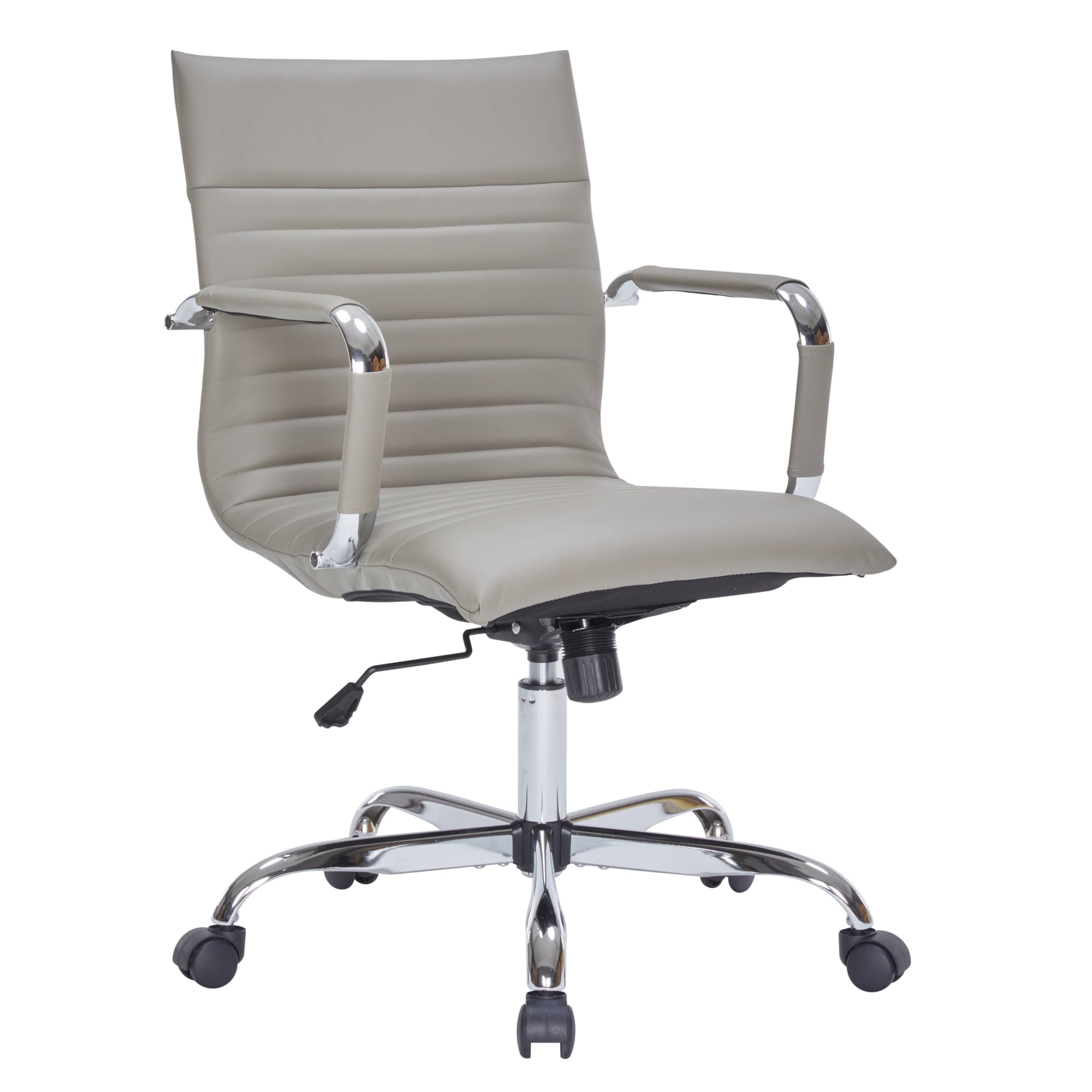 Premium Leather Executive Office Chair - LeisureMod Harris Ergonomic Swivel Chair with Adjustable Height & Lumbar Support, Tan - Perfect for Home Office, Conference Rooms & Workspaces