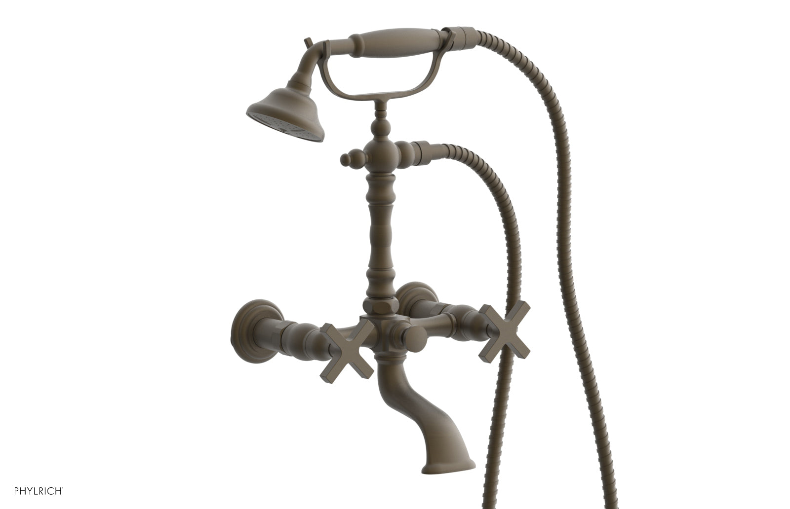 HEX MODERN Exposed Tub & Hand Shower Faucet with Cross Handle K2393 22 - Perfect for Bathroom Renovation & Spa-Like Shower Experience