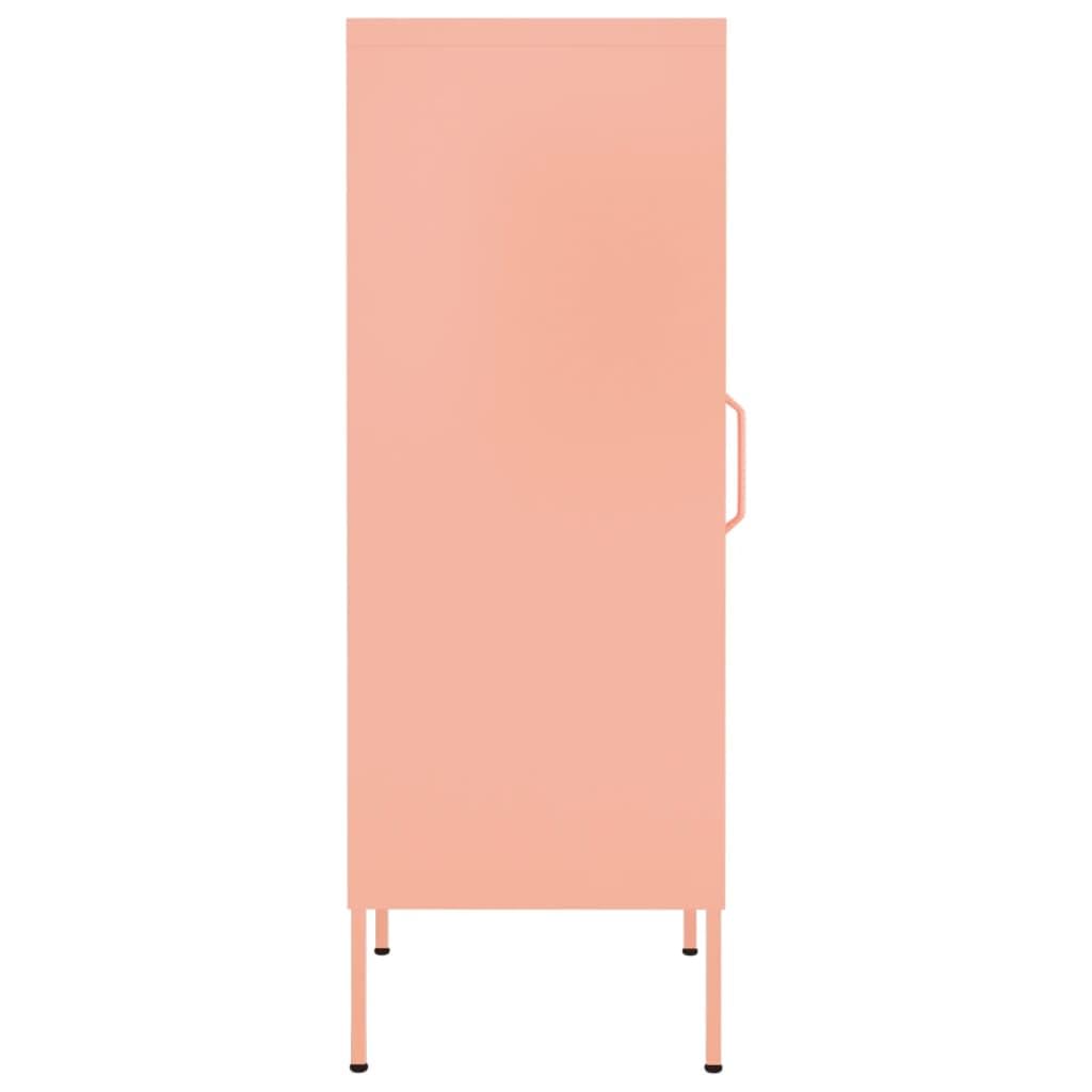 vidaXL Pink Steel Storage Cabinet with Drawers - Industrial Style File Cabinet for Home Office Organization - Perfect for Document Storage, Office Supplies & Home Filing Needs
