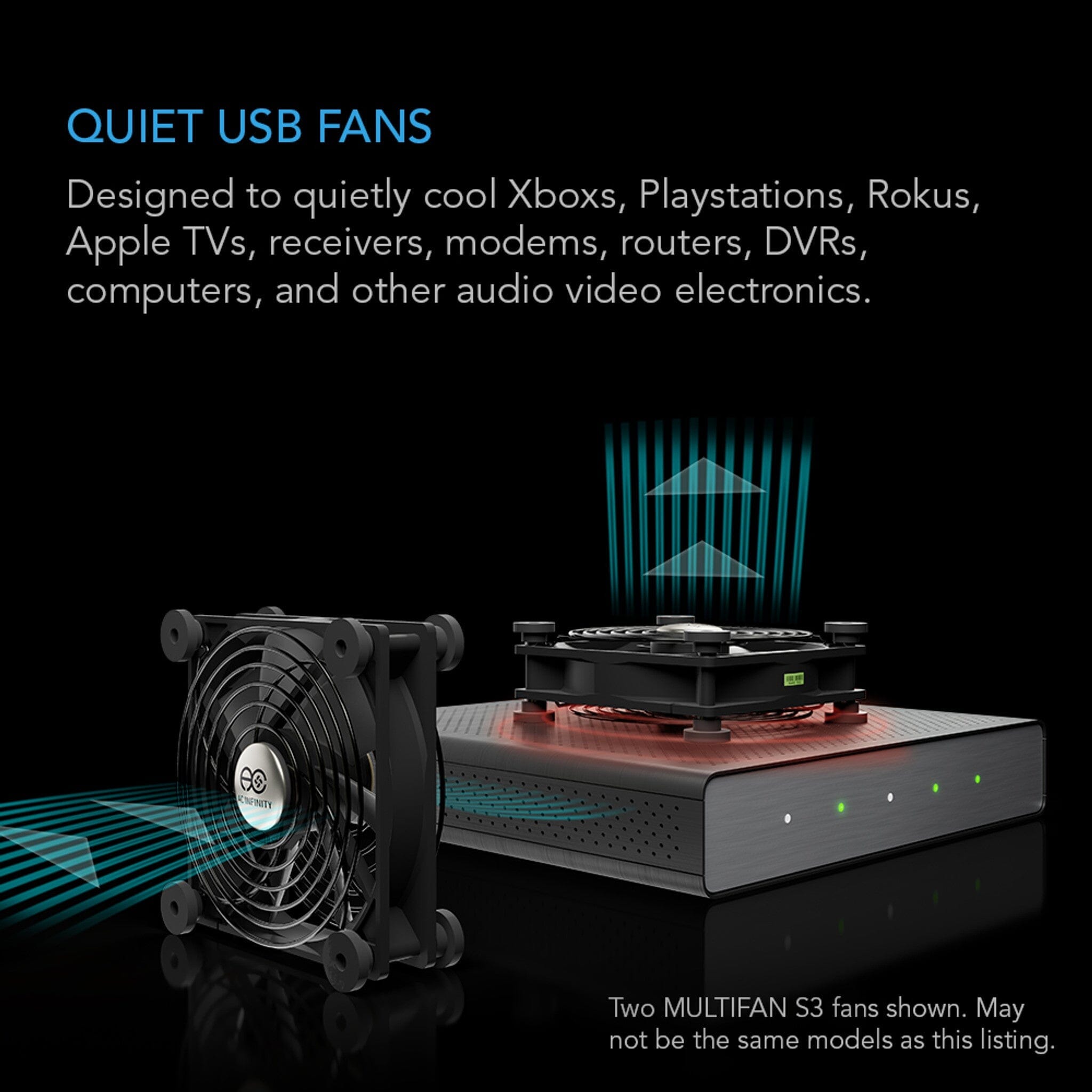 Multifan S5 - Ultra Quiet USB Cooling Fan with Dual 80mm Blades | Perfect for Laptop Cooling, Home Office & Gaming PC Setup