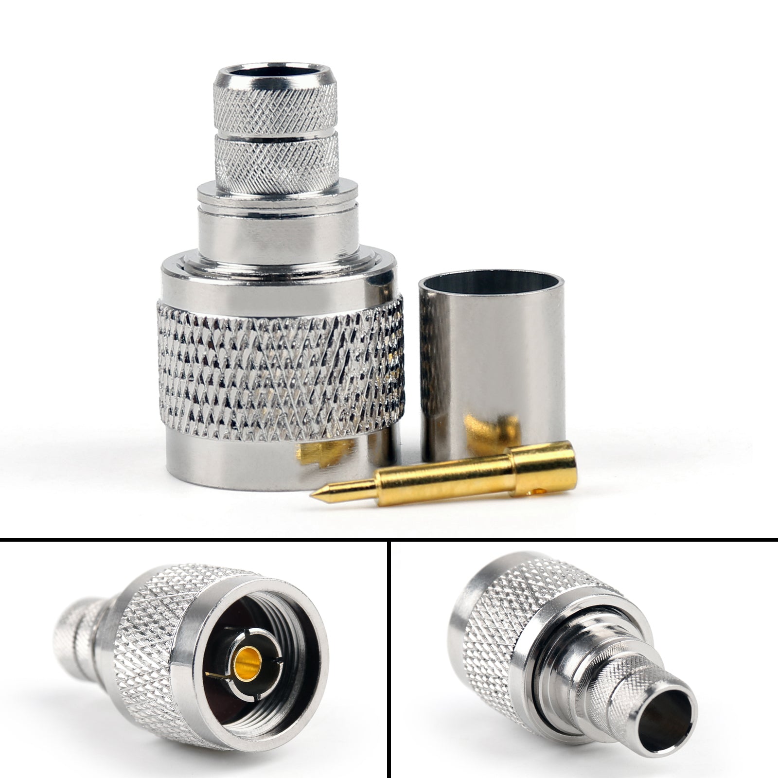 10Pcs N Type Male Crimp Plug Connector for LMR400 RG8 RG213 RG214 Coaxial Cables - Perfect for Ham Radio, CB Antenna, and Wireless Network Installations