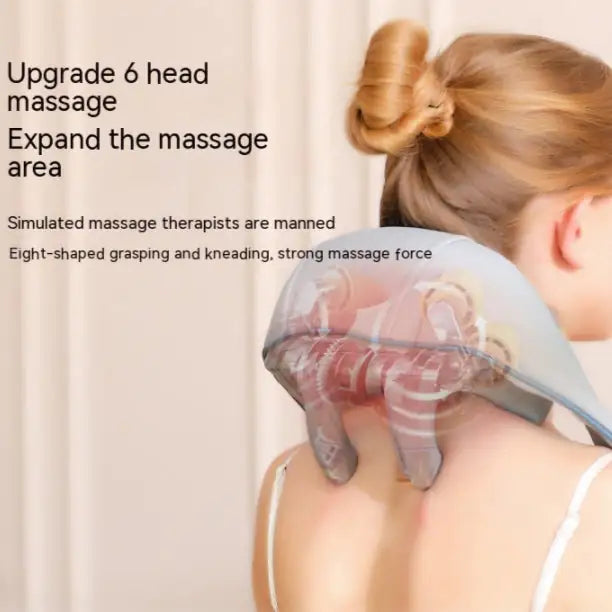 Rechargeable Trapezius Neck Massager - Portable Shoulder & Neck Pain Relief with Heat Therapy - Perfect for Office, Travel & Home Use
