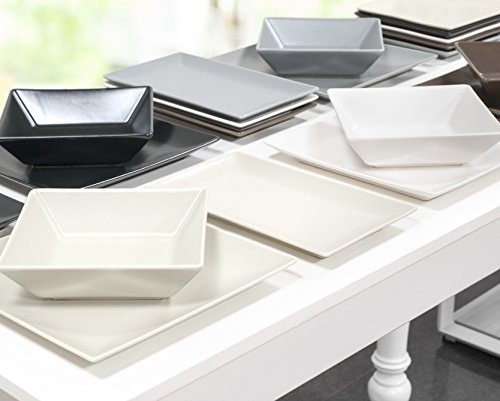 Premium H&H Ceramic Flat Plates Set - Durable Stoneware Dinner Plates in Classic White for Everyday Dining & Entertaining