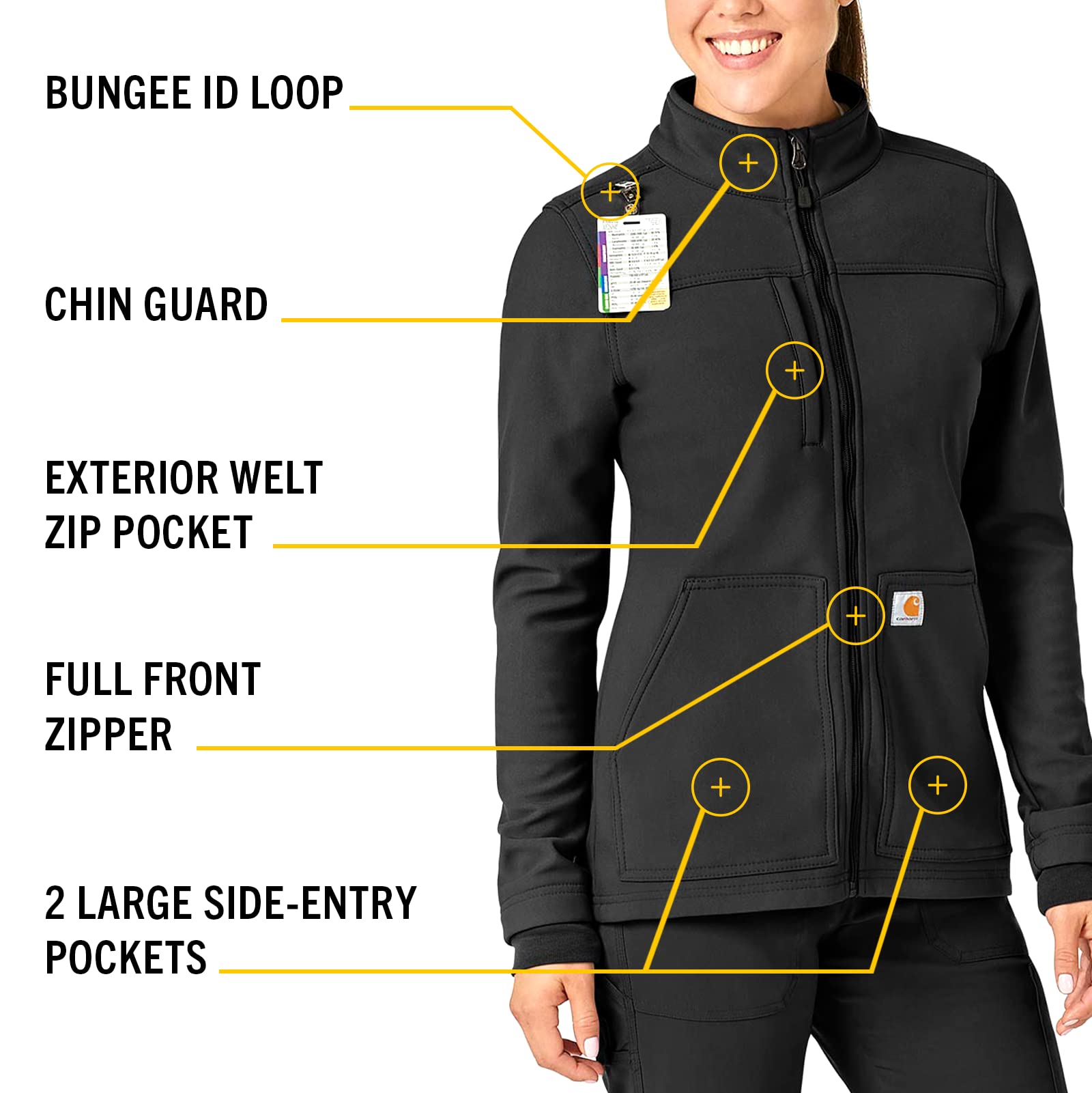 Carhartt Women's Rugged Flex Bonded Fleece Jacket - Warm Winter Workwear for Outdoor Activities, Hiking & Casual Wear
