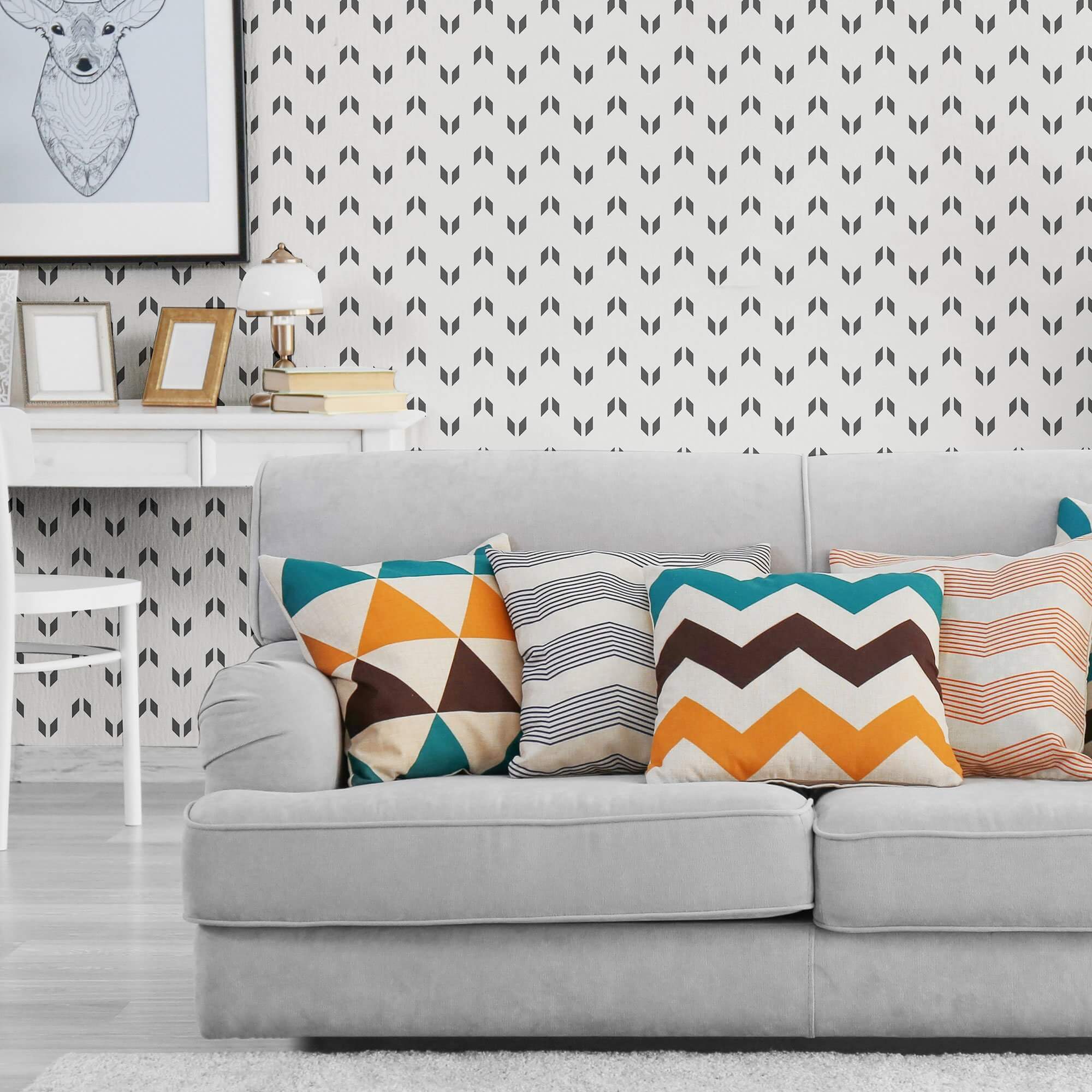 Black and White Geometric Peel and Stick Removable Wallpaper - Self-Adhesive Decorative Wall Covering for Bedroom, Living Room, Office & Home Decor