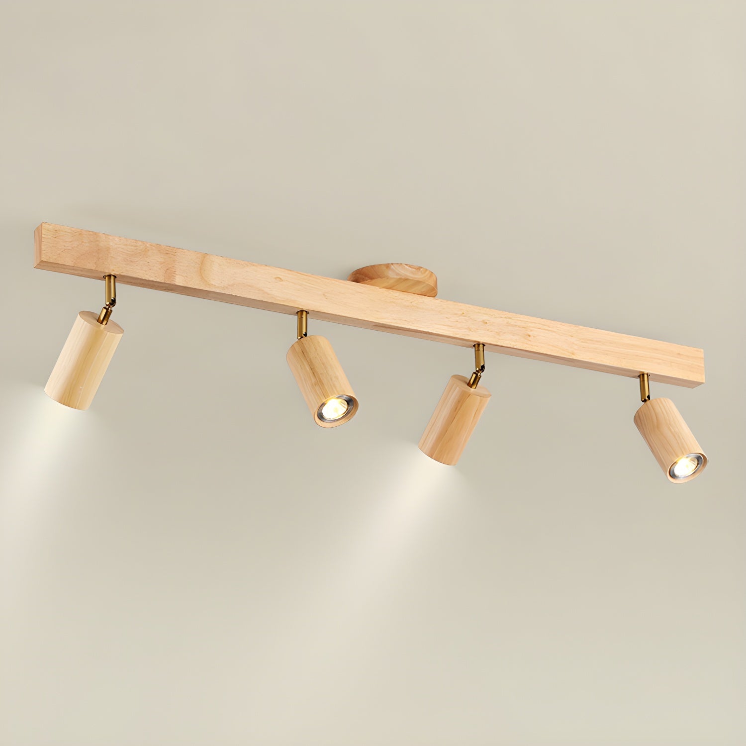 Natural Wood Beam Spotlight Light - Rustic Ceiling Lighting Fixture for Farmhouse, Loft & Industrial Decor | Perfect for Living Room, Bedroom & Dining Room