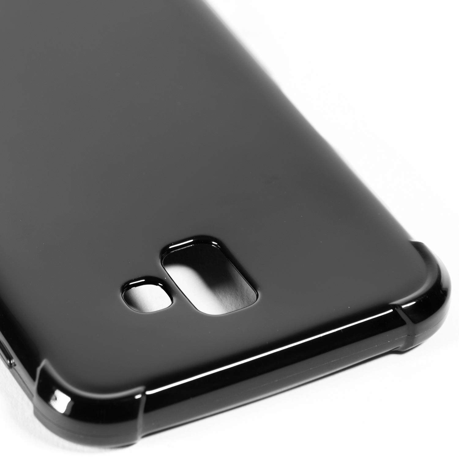 Premium FlexGuard Series Shockproof Case for Samsung Galaxy J6 Prime/J6 Plus - Gloss Black - Slim Protective Cover with Anti-Scratch & Anti-Fingerprint Design - Perfect for Daily Use, Travel & Outdoor Activities