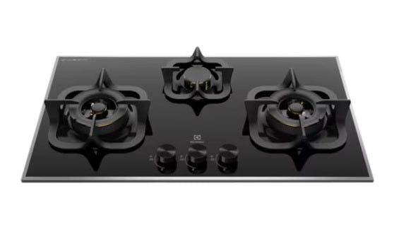 Electrolux EGT7836BEP 78cm Built-in Gas Hob with 3 Cooking Zones - UltimateTaste 300 Series - Perfect for Home Kitchens & Professional Cooking