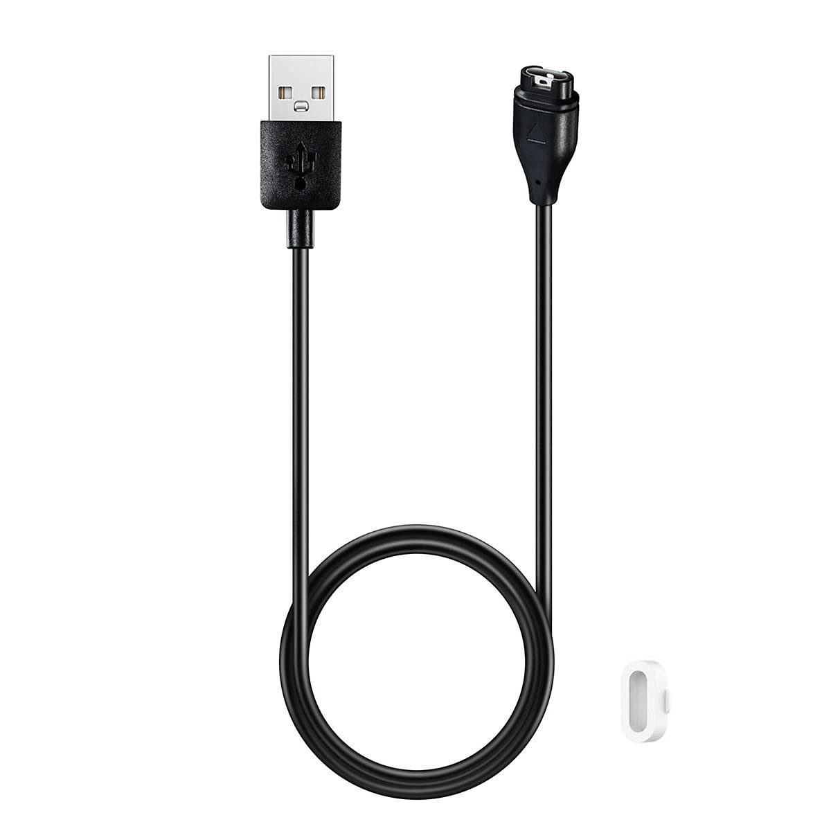 Kissmart Replacement Charger Cable for Garmin Forerunner 45/45S Smartwatch with White Silicone Charger Port Protector - Anti Dust Plug for Running, Cycling & Fitness Tracking