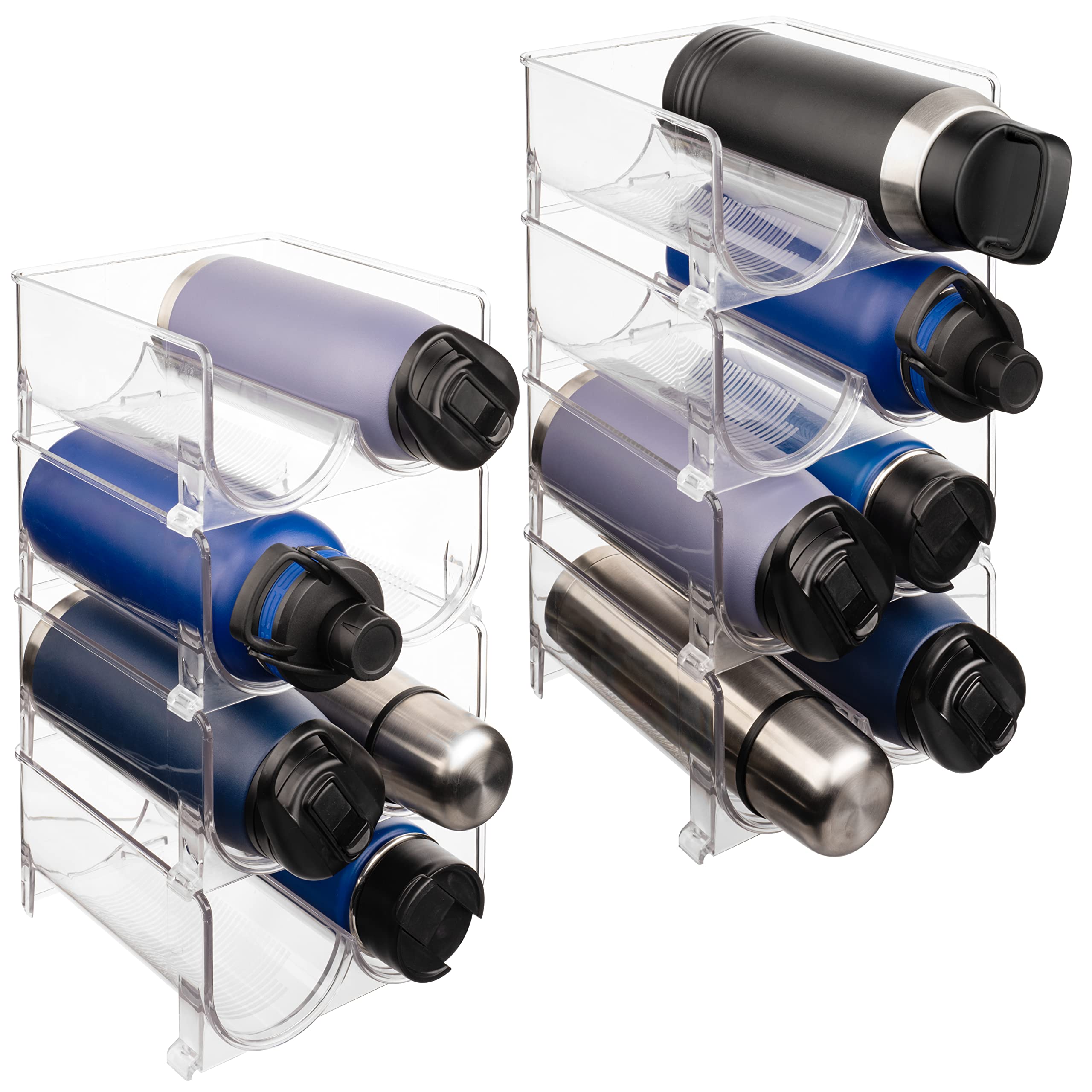 ClearSpace Water Bottle Organizer – Pantry & Cabinet Storage Solution – Space-Saving Home & Kitchen Countertop Organizer – Perfect for Kitchen, Office, Dorm, and RV Organization