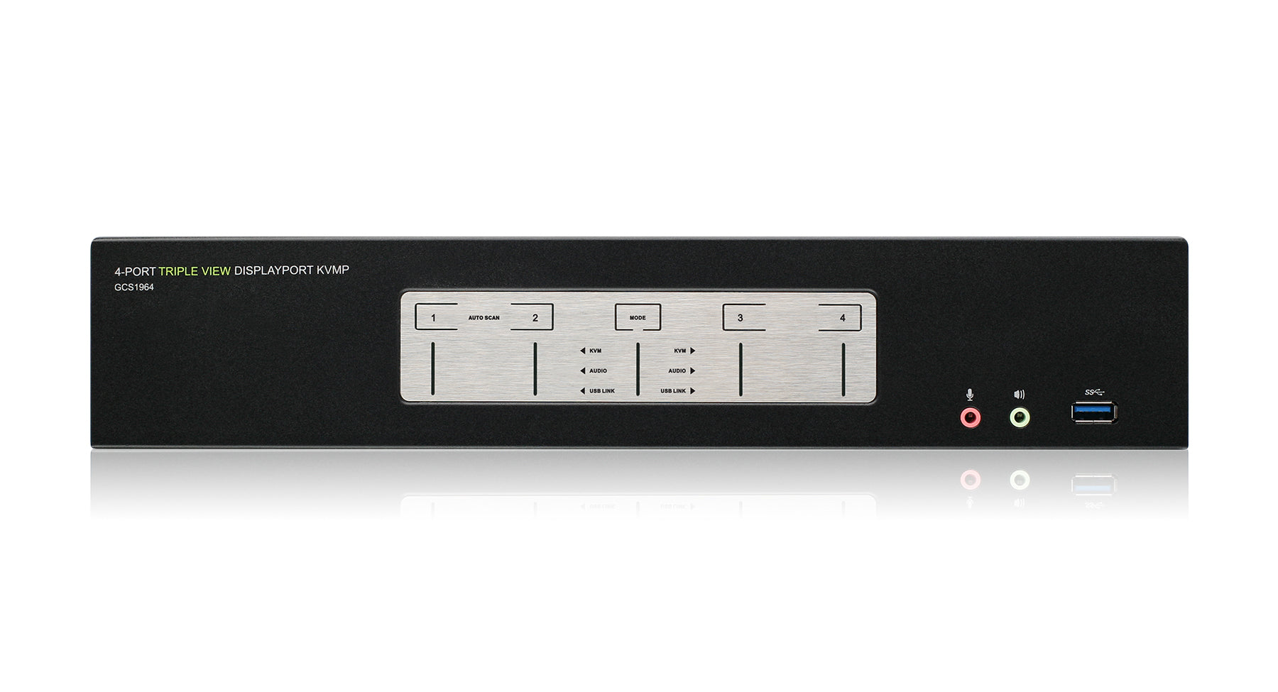 4K Triple View 4-Port DisplayPort KVMP Switch with USB 3.0 Hub - Perfect for Multi-Monitor Workstations, Gaming Setups & Home Office Desktops