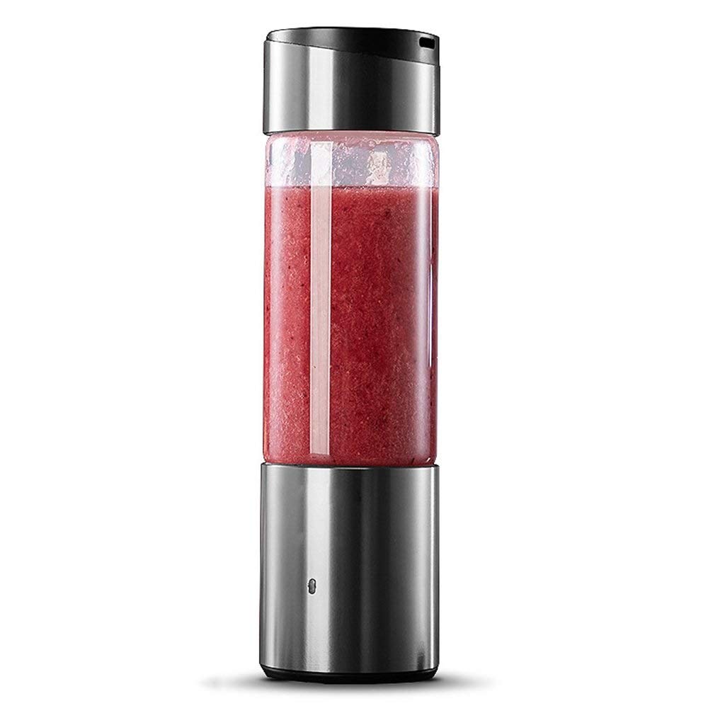 HIZLJJ Portable USB Rechargeable Juicer Blender - 300W Personal Smoothie Maker for Fruits, Vegetables & Protein Shakes - Compact Travel Blender for Home, Office & Gym (Gray)