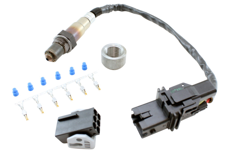 AEM Universal EMS Wideband O2 Sensor Kit with Bung, Connector, Wire Seals & Pins - High Performance Oxygen Sensor for Automotive Tuning & Racing Applications