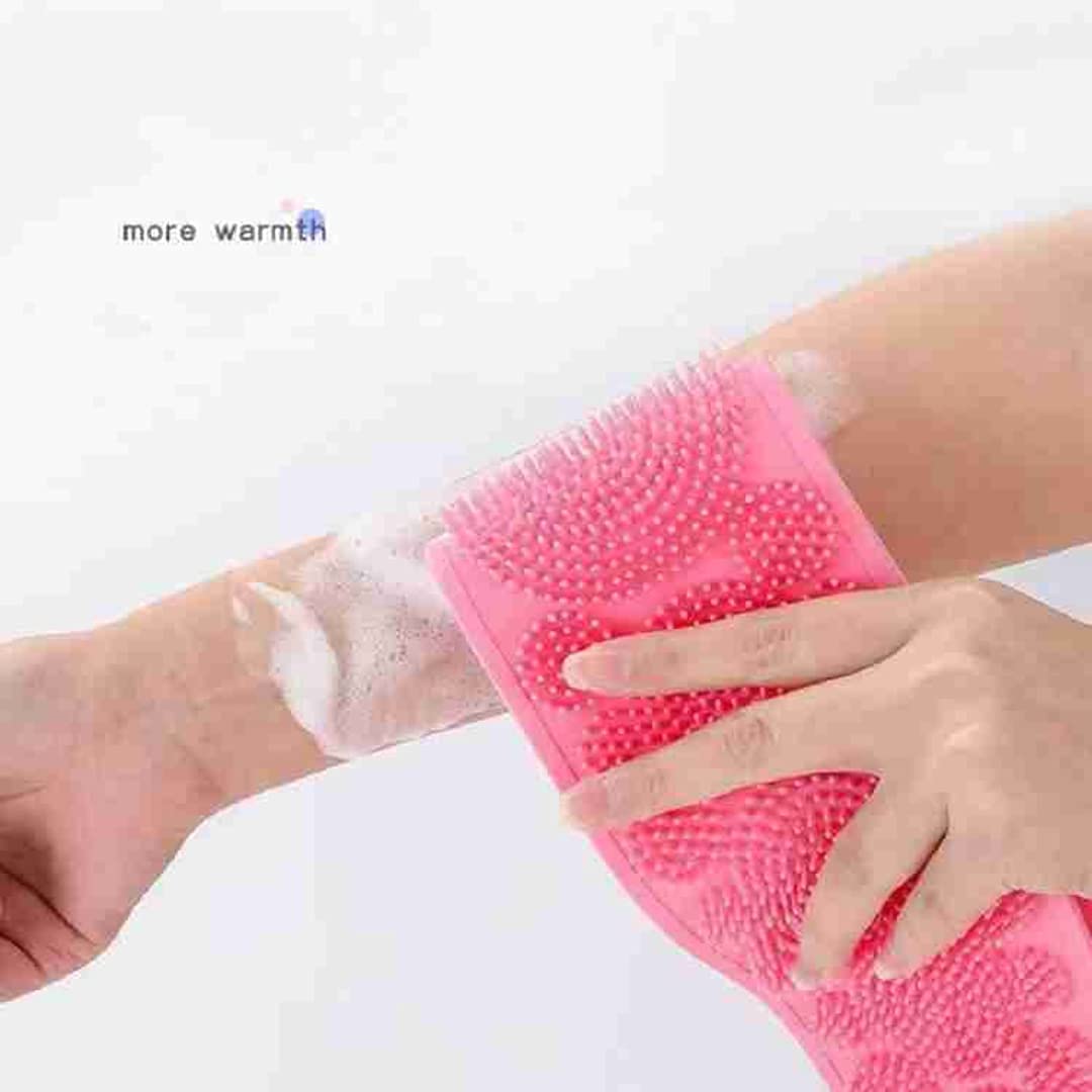 Premium Silicone Body Scrubber for Deep Exfoliation & Dead Skin Removal - Double-Sided Bath Brush for Men & Women - Shower Exfoliating Belt with Easy Clean Design - Perfect for Sensitive Skin & Spa Days (Multicolor)