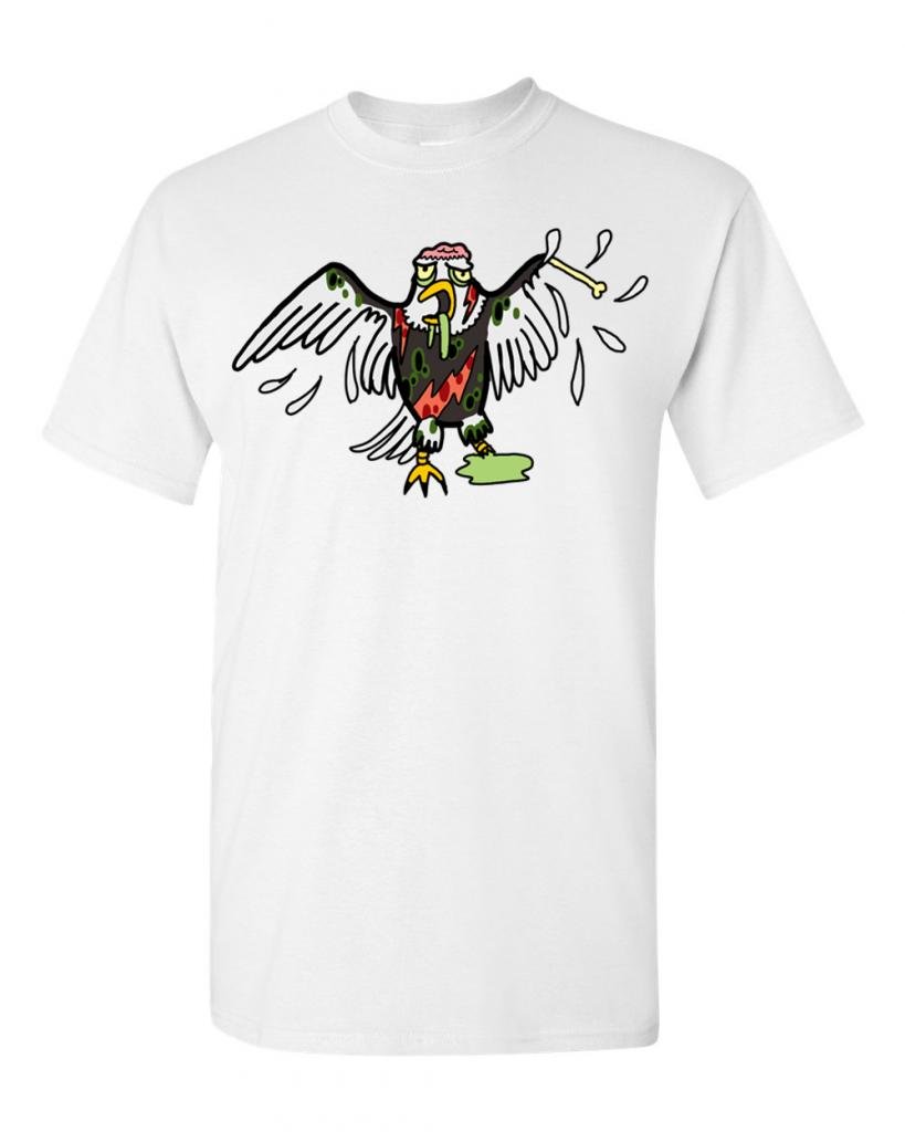 Zombie Eagle Undead Animals Graphic T-Shirt for Men - Cool Horror & Gothic Style Tee - Perfect for Halloween, Cosplay, and Dark Fashion Enthusiasts