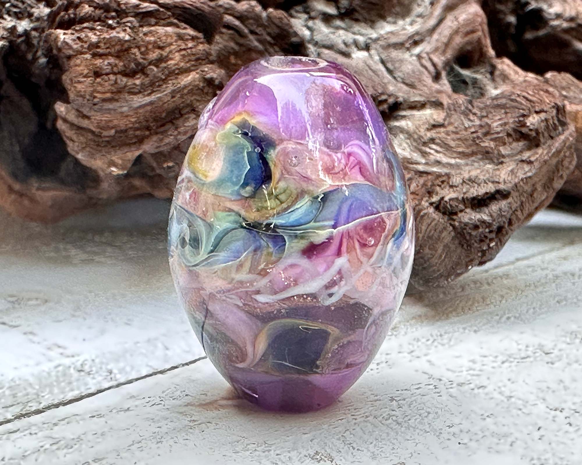 Amethyst Blush Purple Lampwork Focal Bead SRA - Handmade Glass Bead for Jewelry Making, DIY Crafts & Beading Projects - Perfect for Necklaces, Bracelets & Earrings