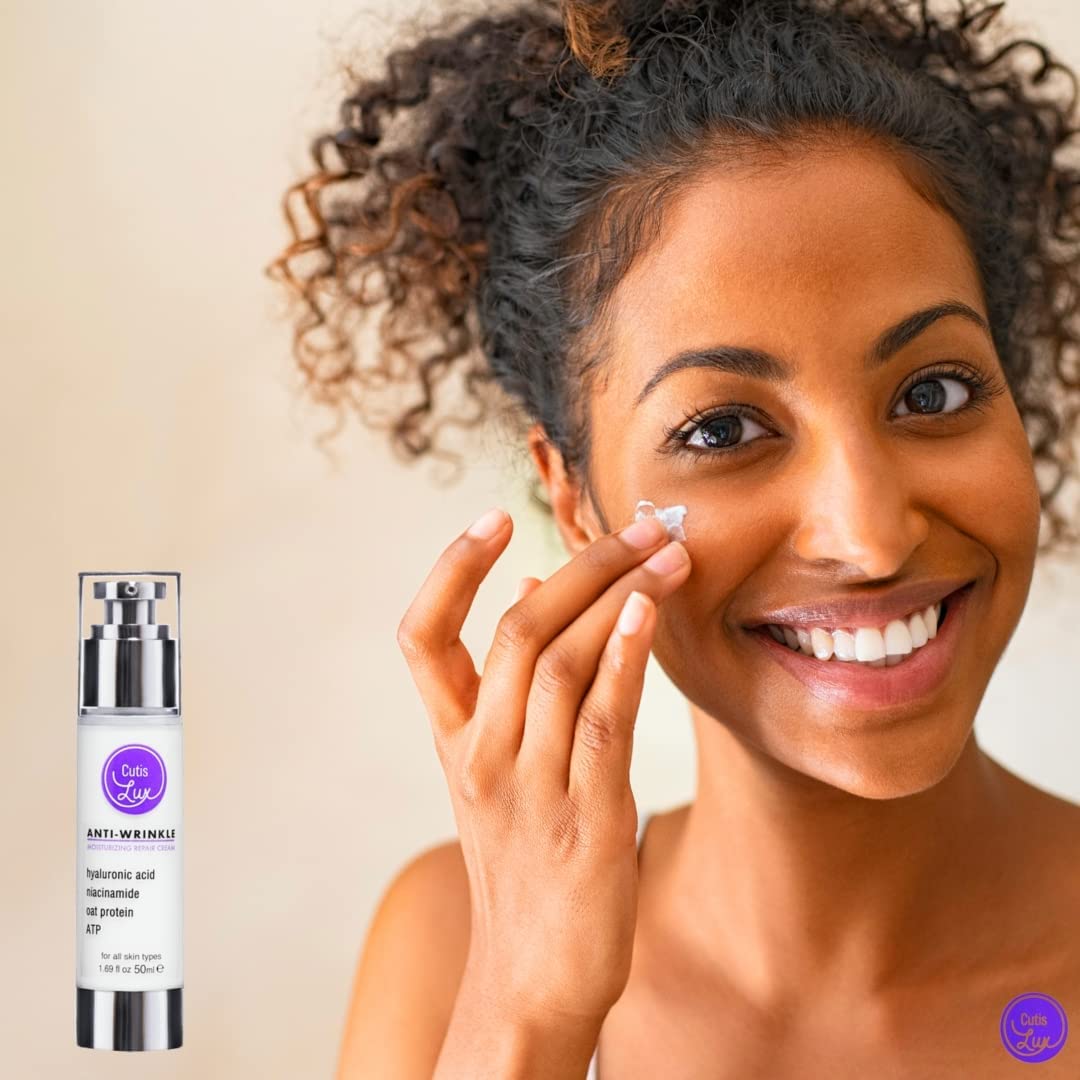 Best Anti-Wrinkle Face Moisturizer with Hyaluronic Acid & Niacinamide - OAT Protein & ATP Formula for Women & Men - Day & Night Hydrating Cream for Dry, Sensitive Skin - Perfect for Daily Skincare Routine & Anti-Aging Care