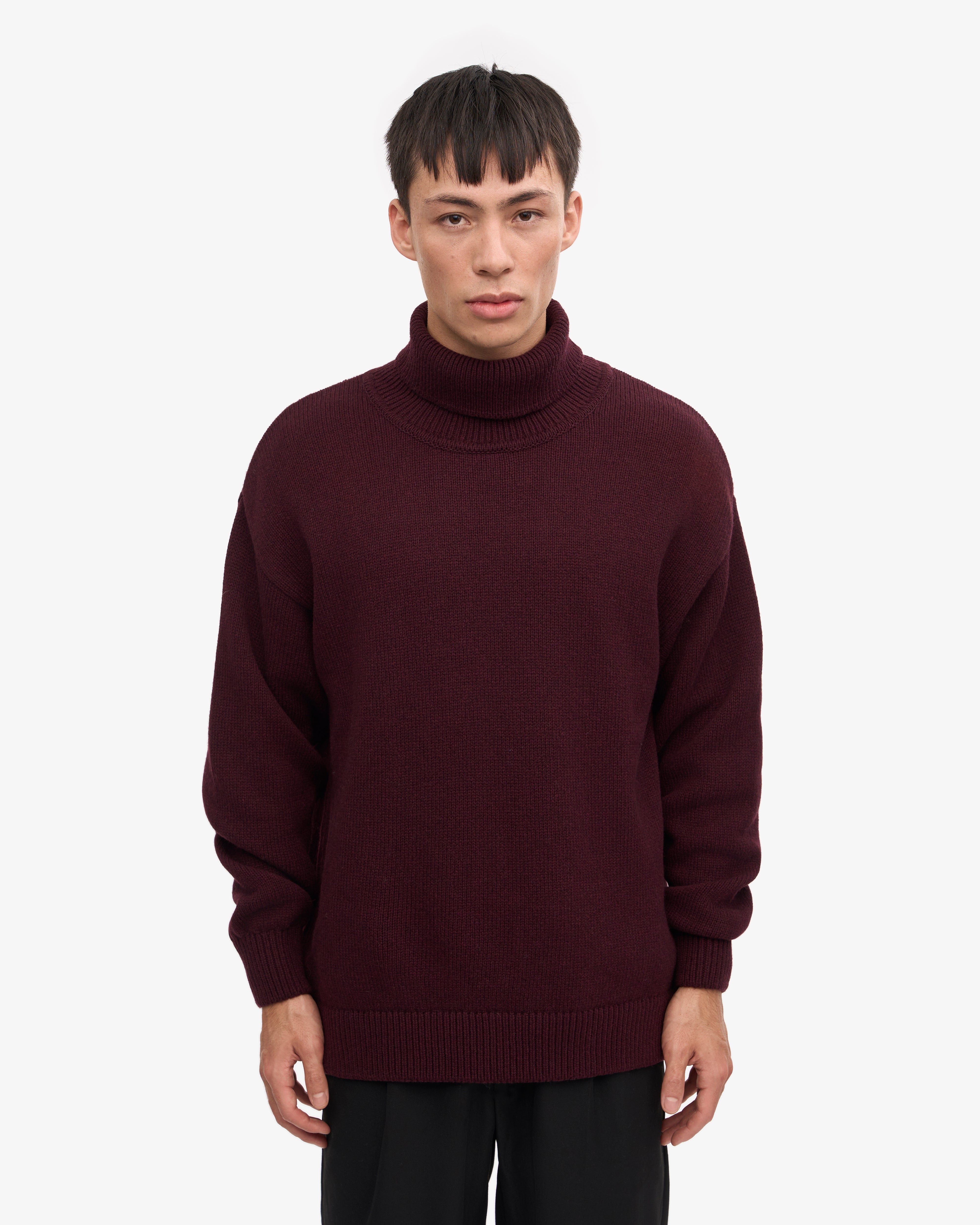Premium Merino Wool Turtleneck Sweater for Women - Warm Oxblood Red Winter Pullover - Perfect for Office, Date Night & Cold Weather Fashion