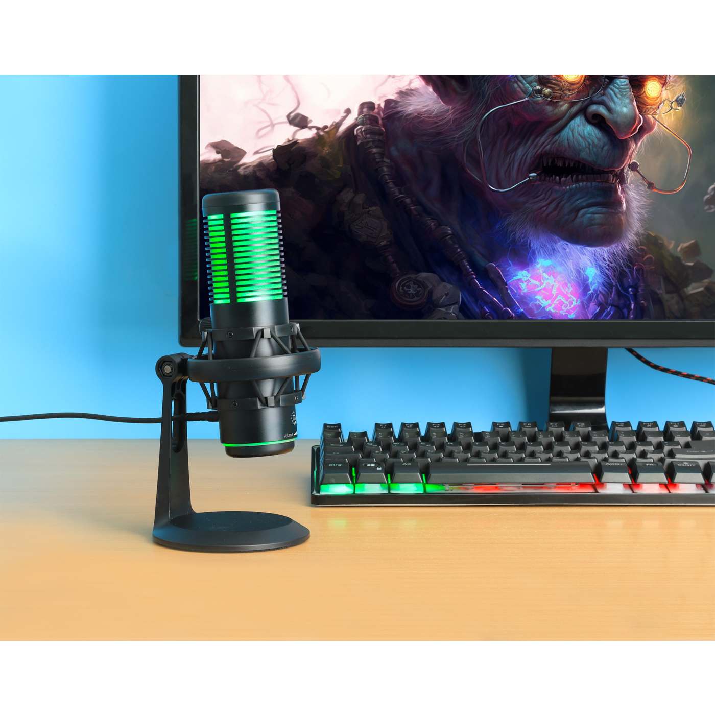 Professional RGB LED USB Condenser Microphone with Noise Cancellation - Perfect for Streaming, Gaming, Podcasting & Home Studio Recording