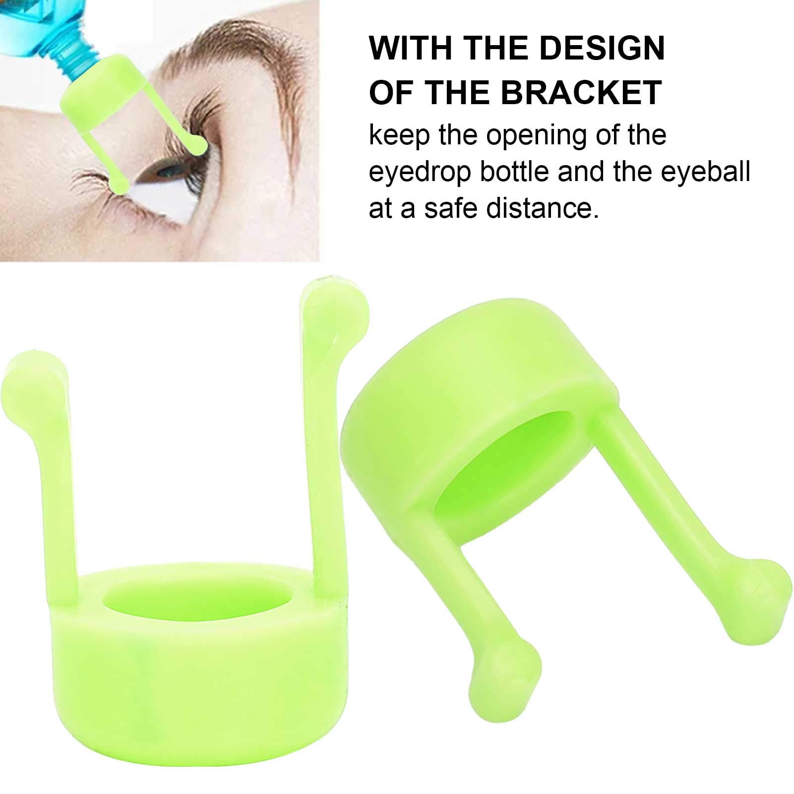 Portable Eye Drop Bottles with Holder - 2 Pack Green Travel-Sized Eye Drop Containers for Dry Eyes & Contact Lens Care - Perfect for Travel, Office & Home Use