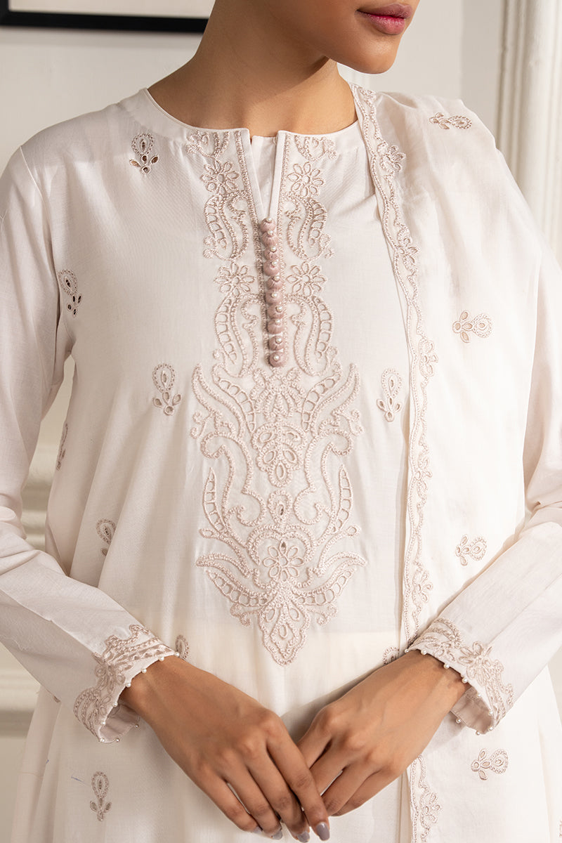Ivory Whisper 2-Piece Set (Shirt & Dupatta) - Elegant Ethnic Outfit for Women, Parties & Festivals