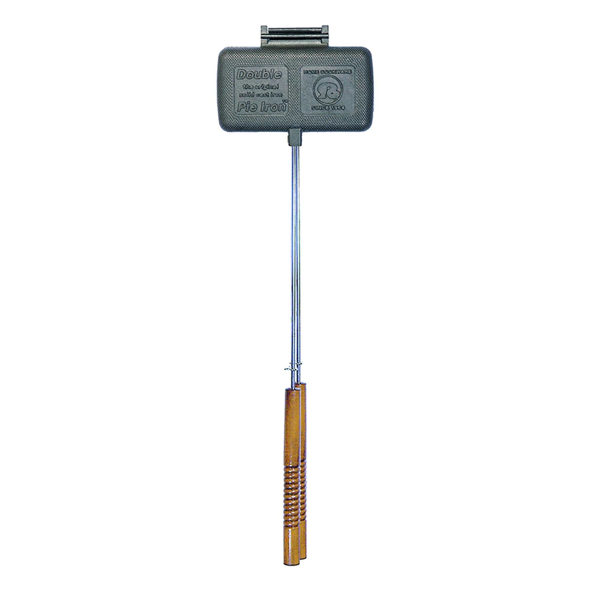 Rome Industries 1605 Double Pie Iron with Steel & Wood Handles - Campfire Pie Maker for Outdoor Cooking, Camping & Backyard BBQs
